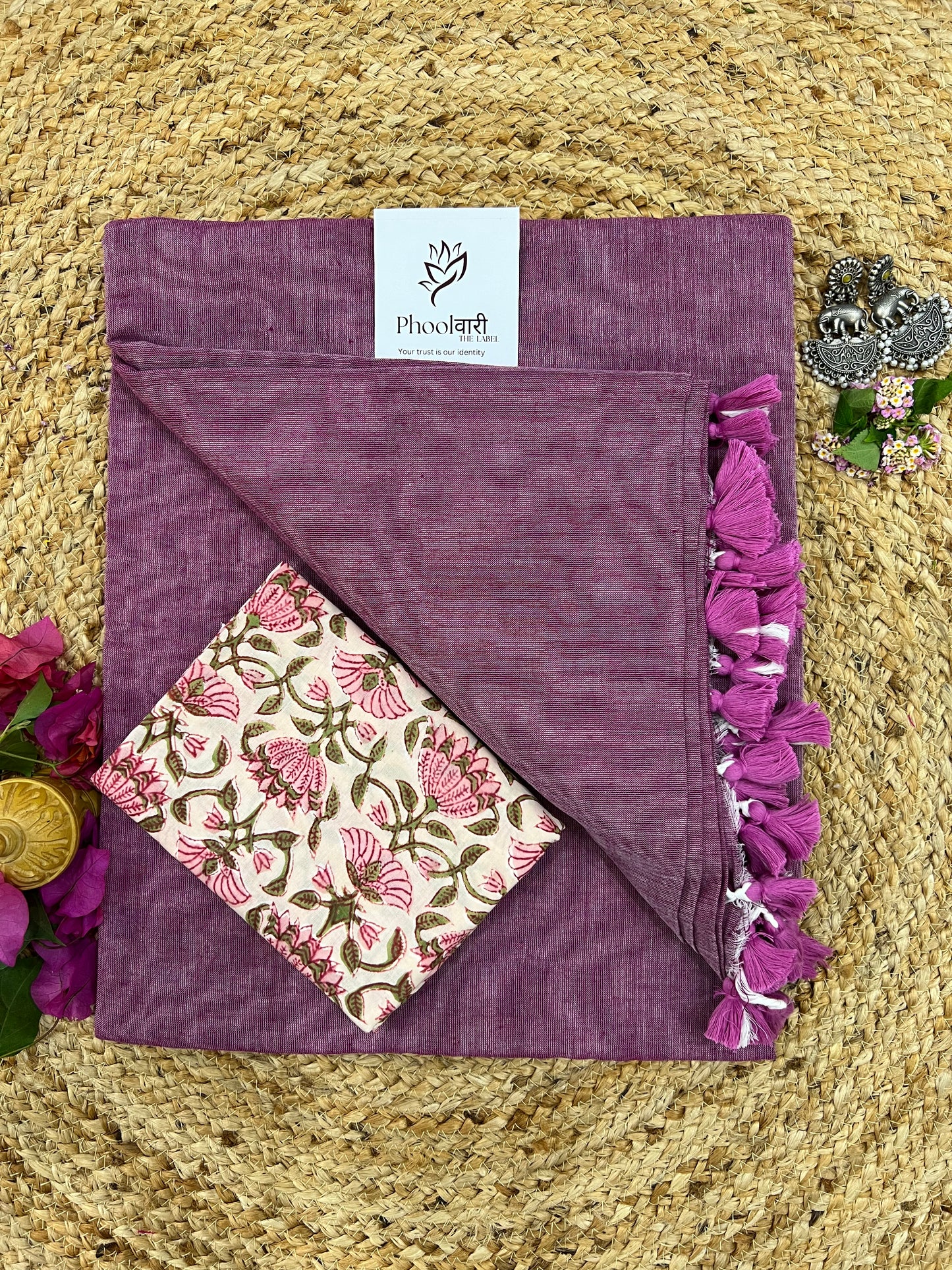 Phoolwari Onion Peel Handloom Saree