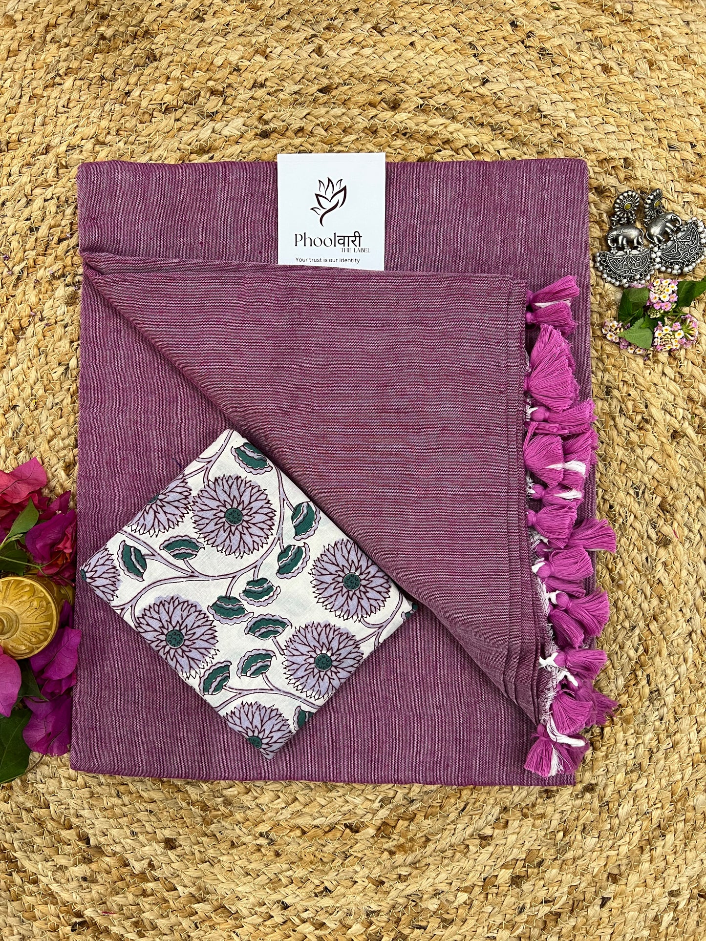 Phoolwari Onion Peel Handloom Saree