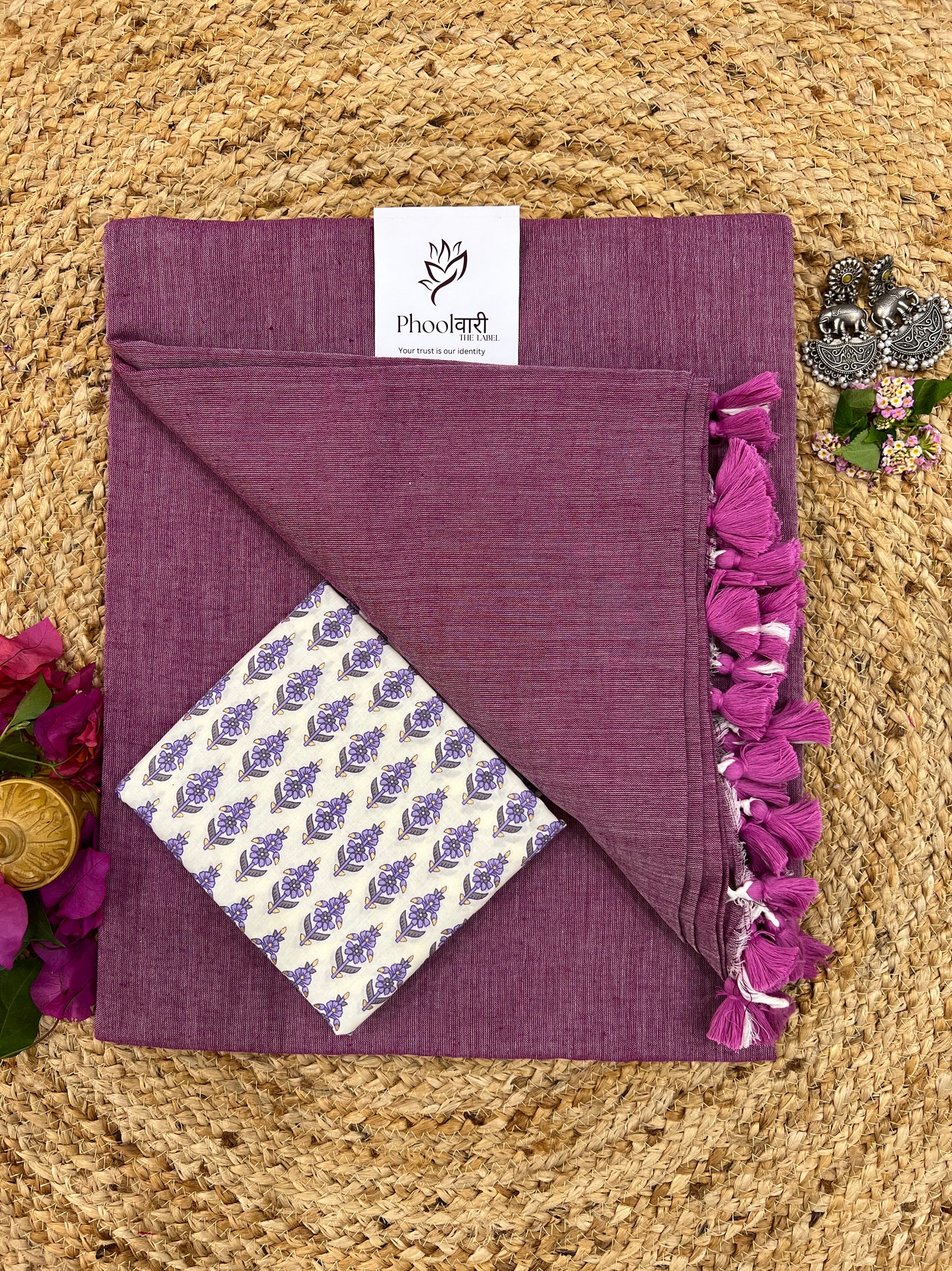 Phoolwari Onion Peel Handloom Saree