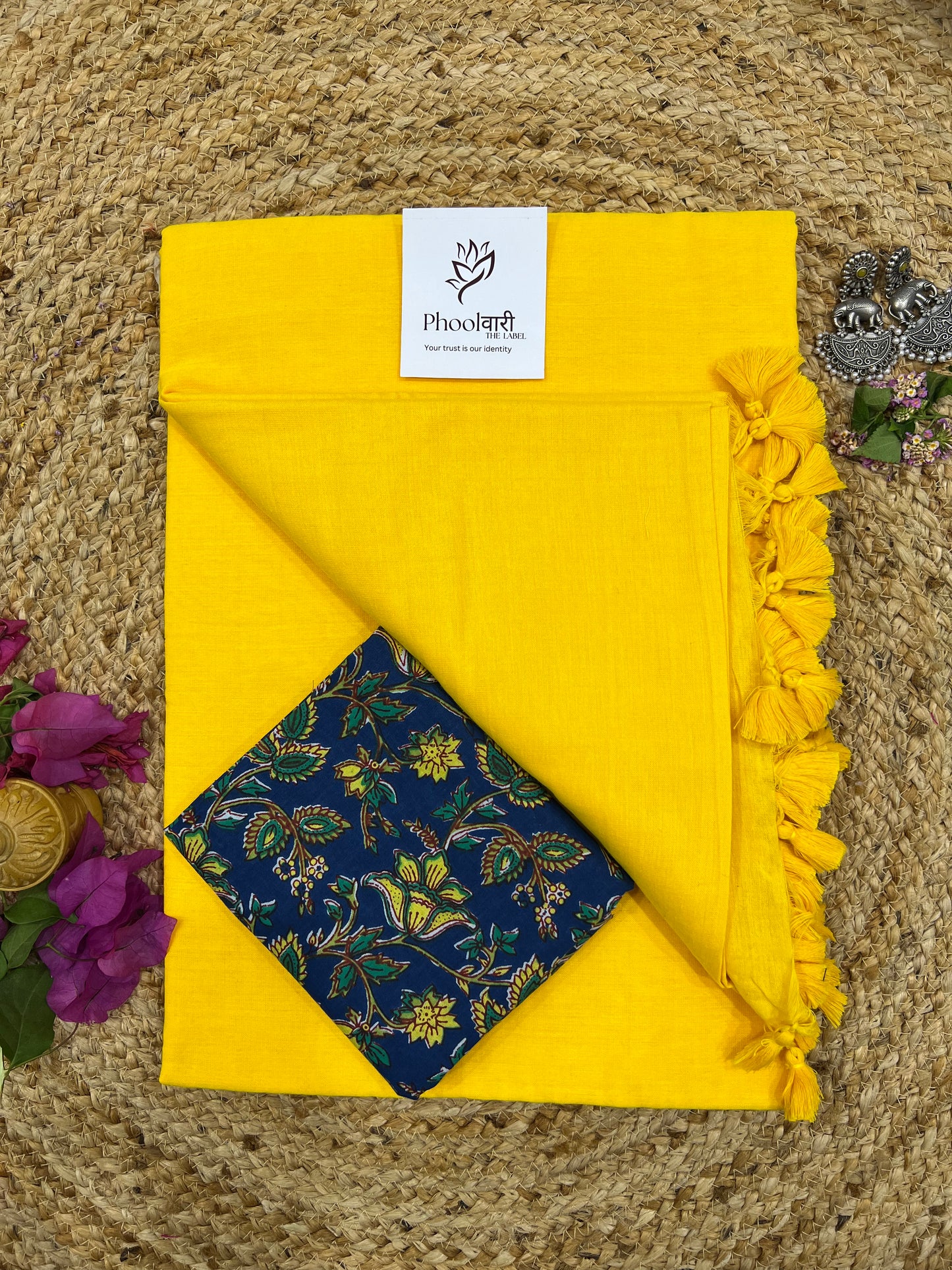 Phoolwari Yellow Handloom Saree