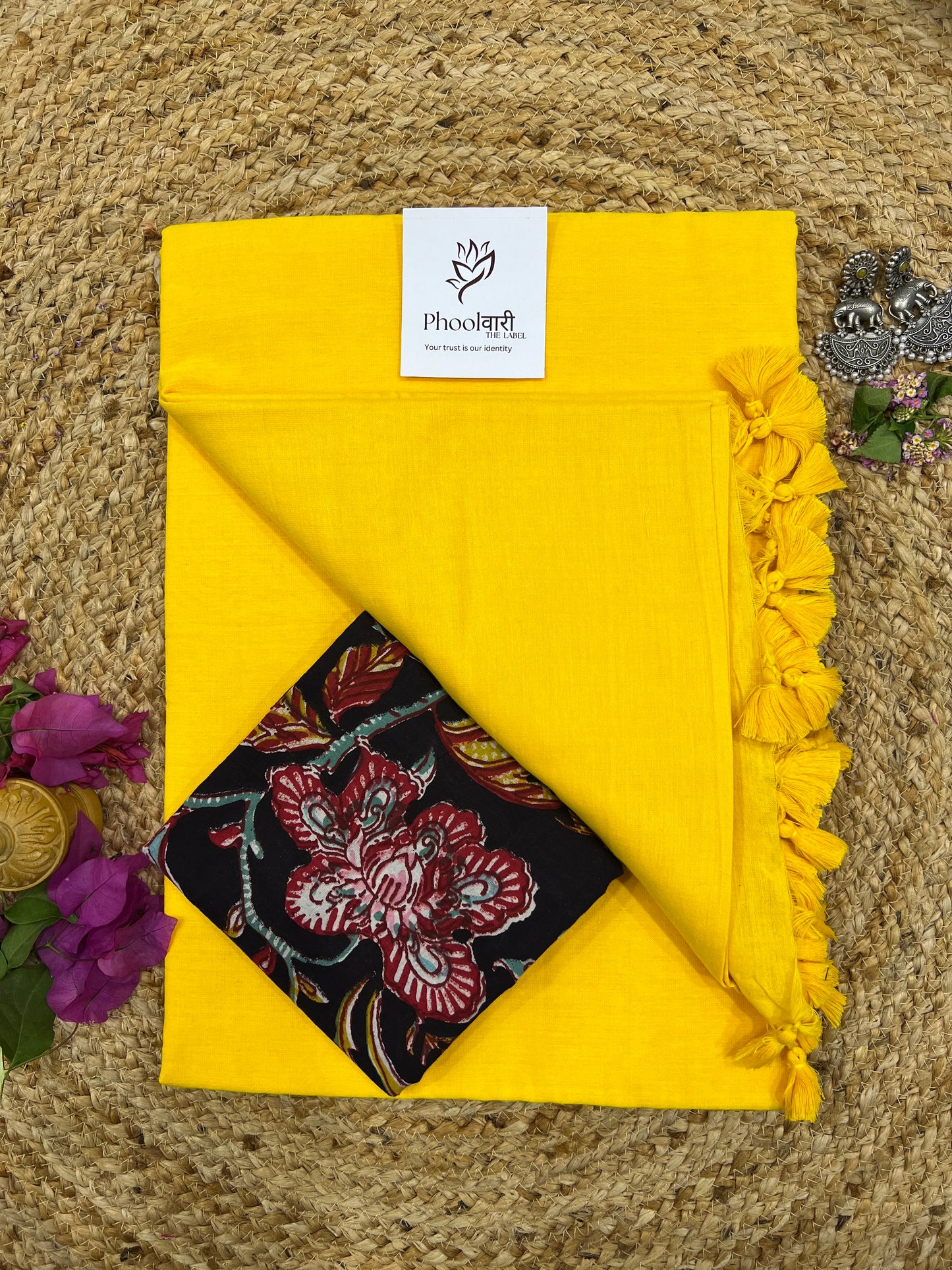 Phoolwari Yellow Handloom Saree