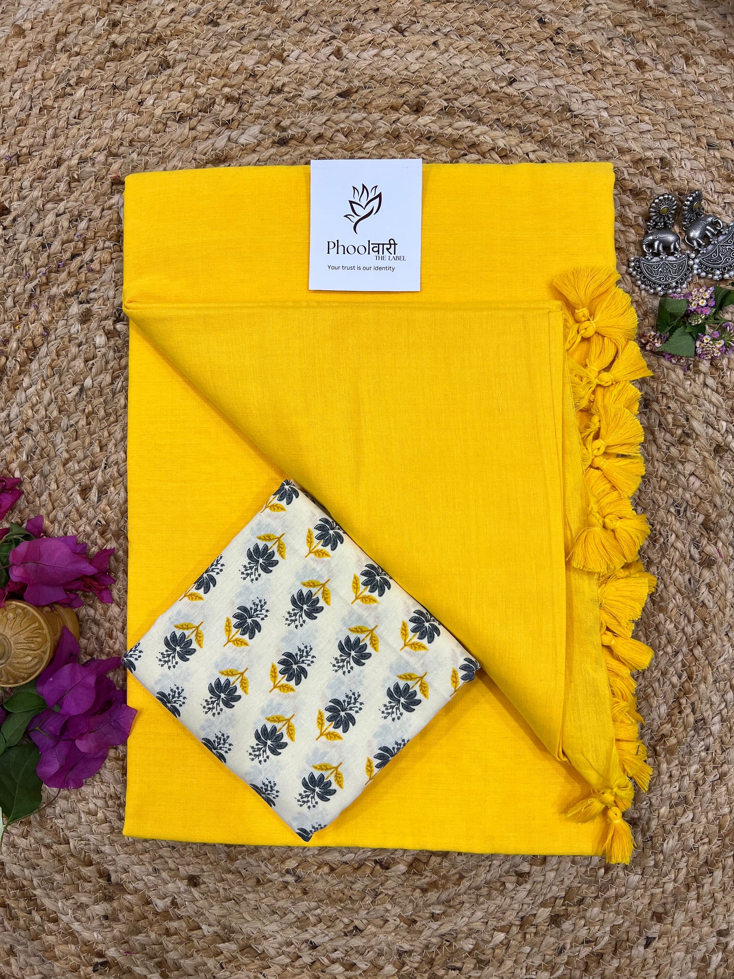 Phoolwari Yellow Handloom Saree