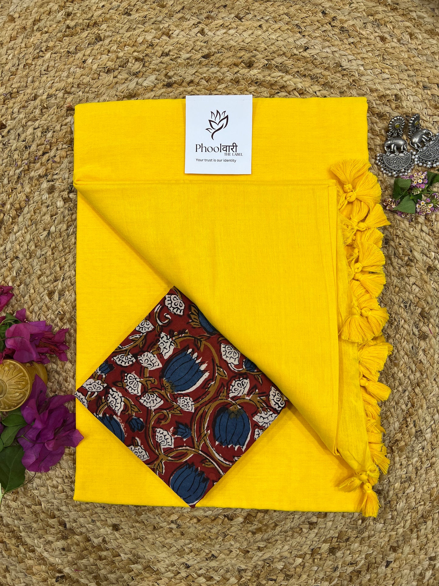 Phoolwari Yellow Handloom Saree