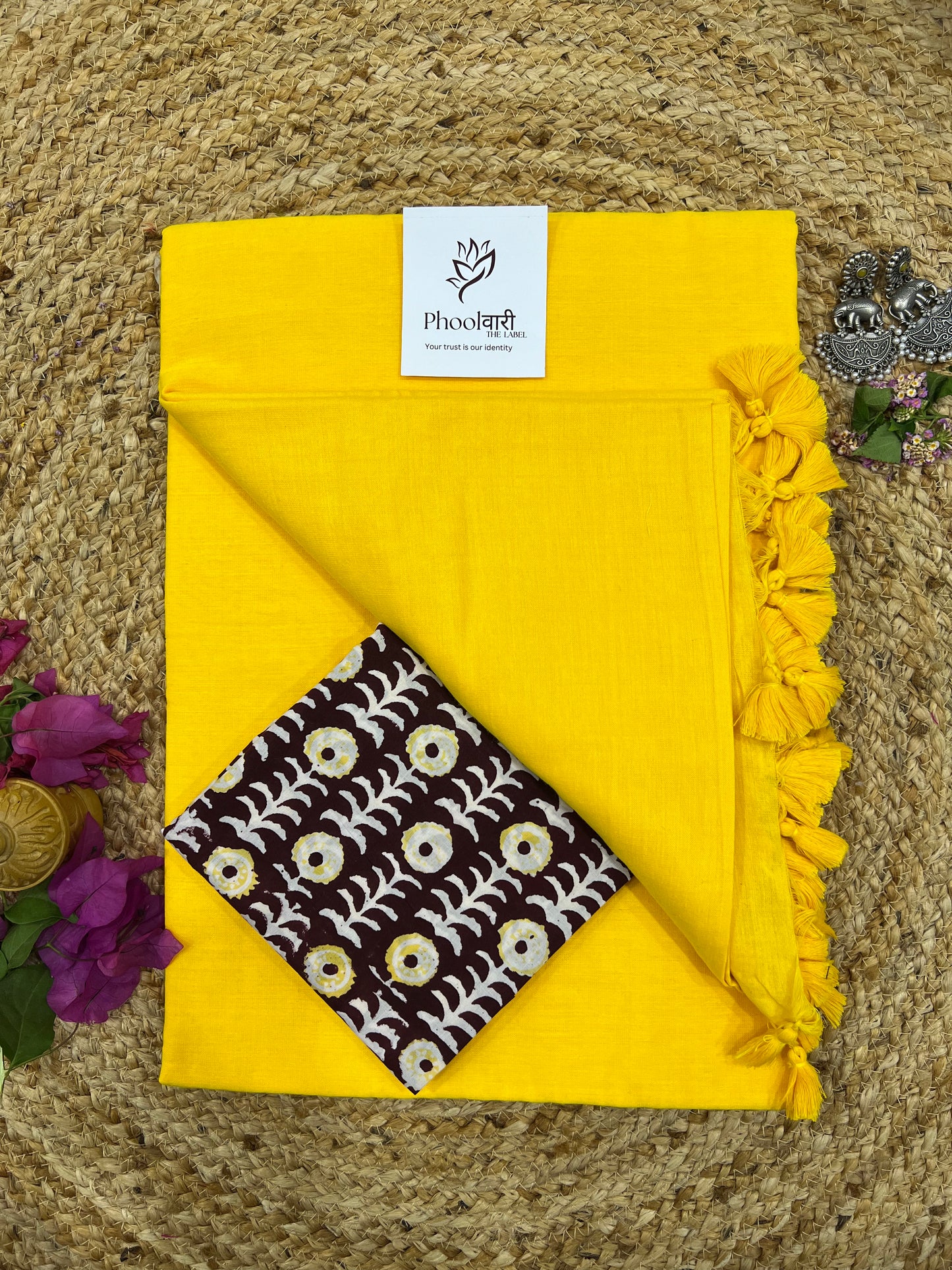 Phoolwari Yellow Handloom Saree