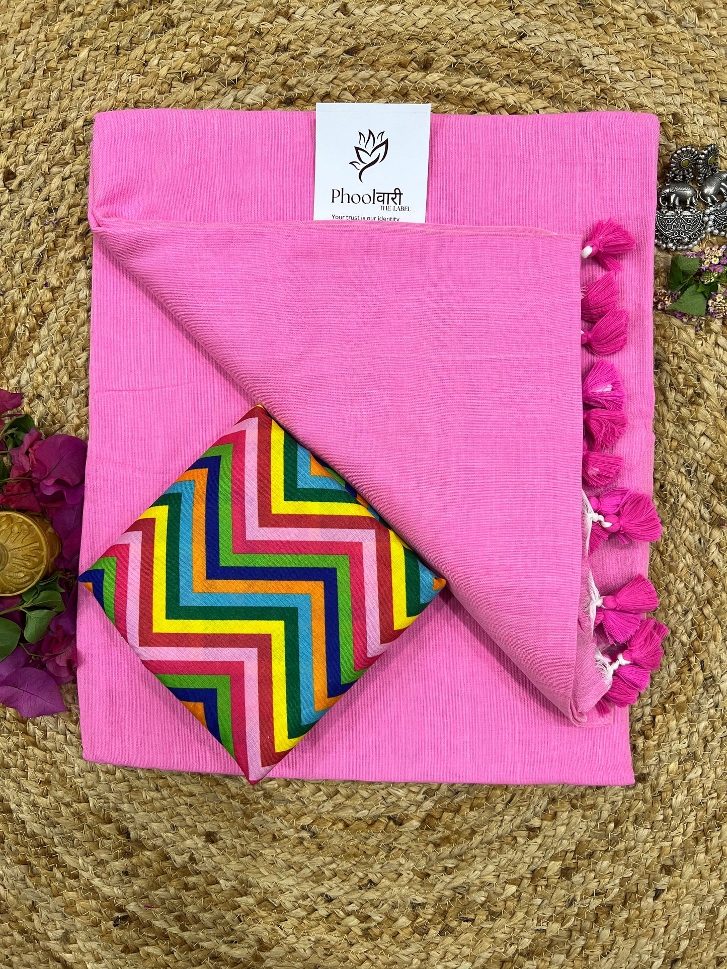 Phoolwari Pink Handloom Saree