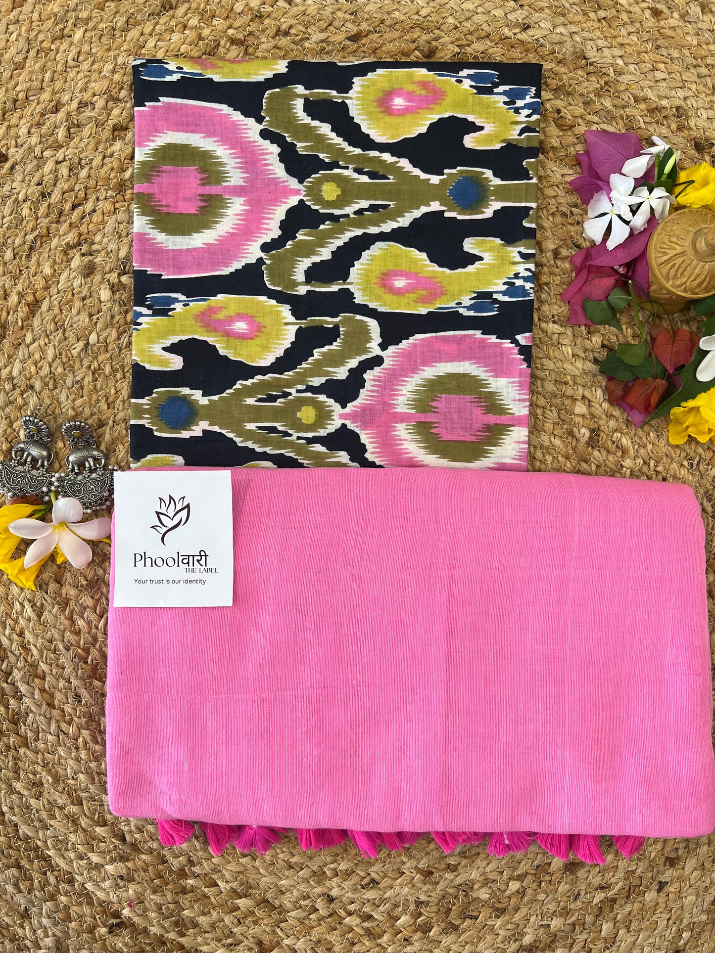 Phoolwari Pink Handloom Saree