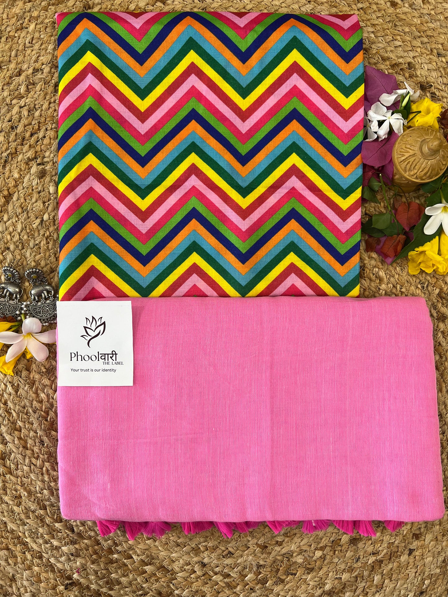 Phoolwari Pink Handloom Saree