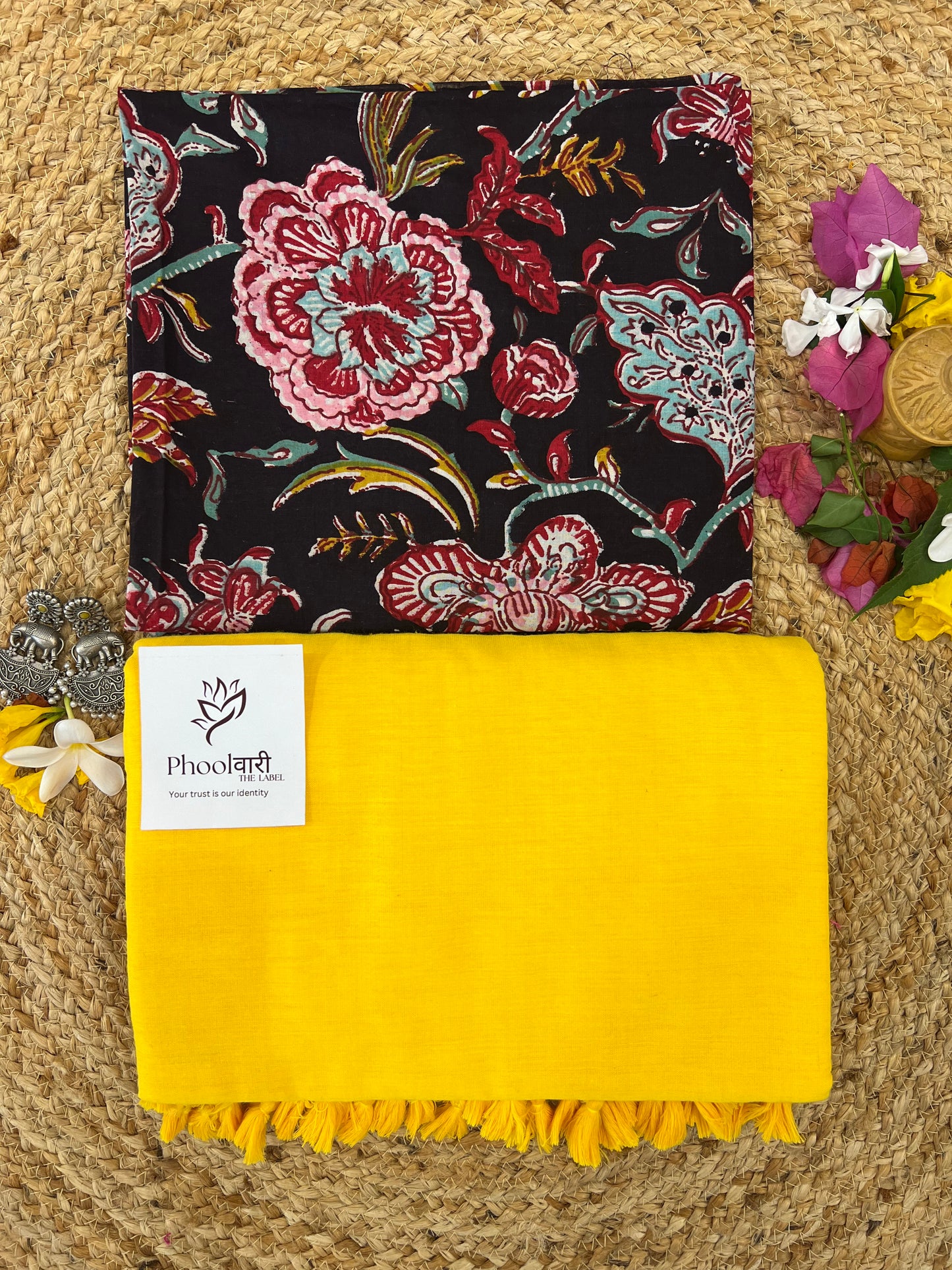 Phoolwari Yellow Handloom Saree