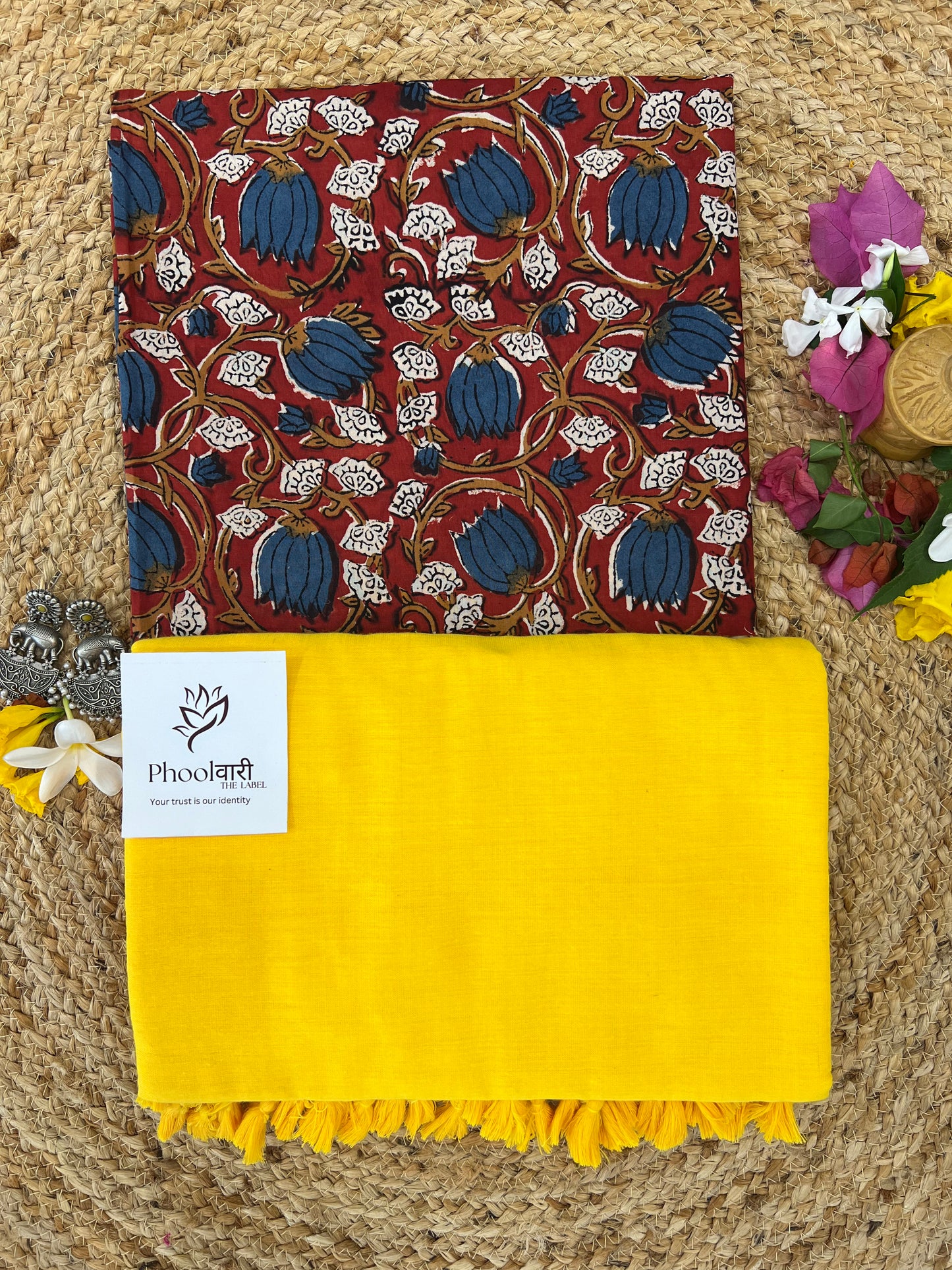 Phoolwari Yellow Handloom Saree