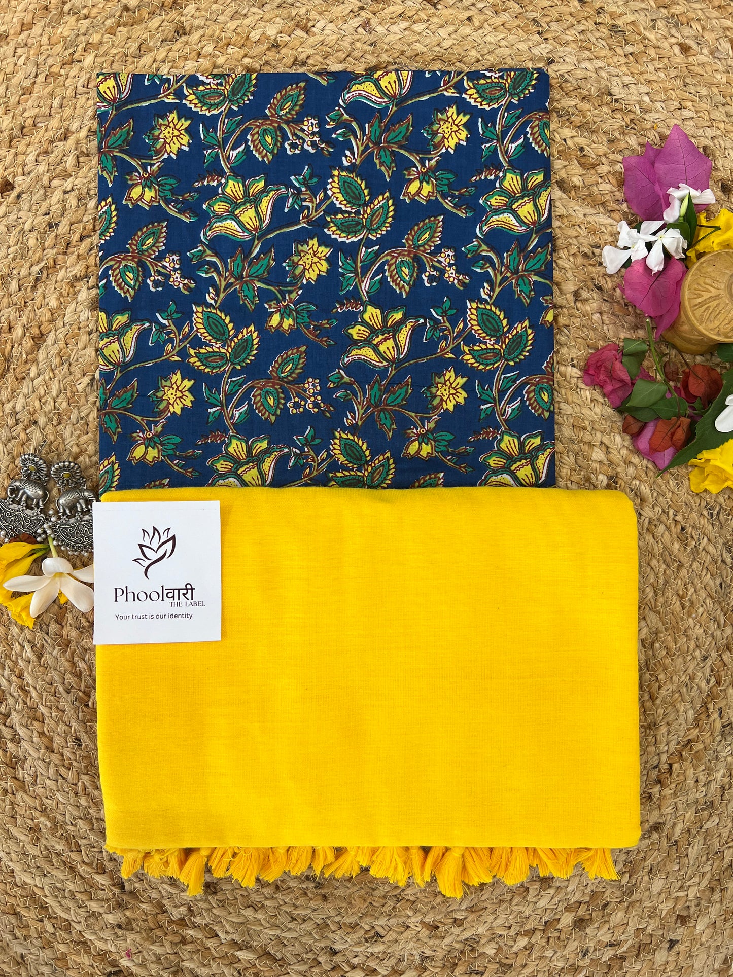 Phoolwari Yellow Handloom Saree