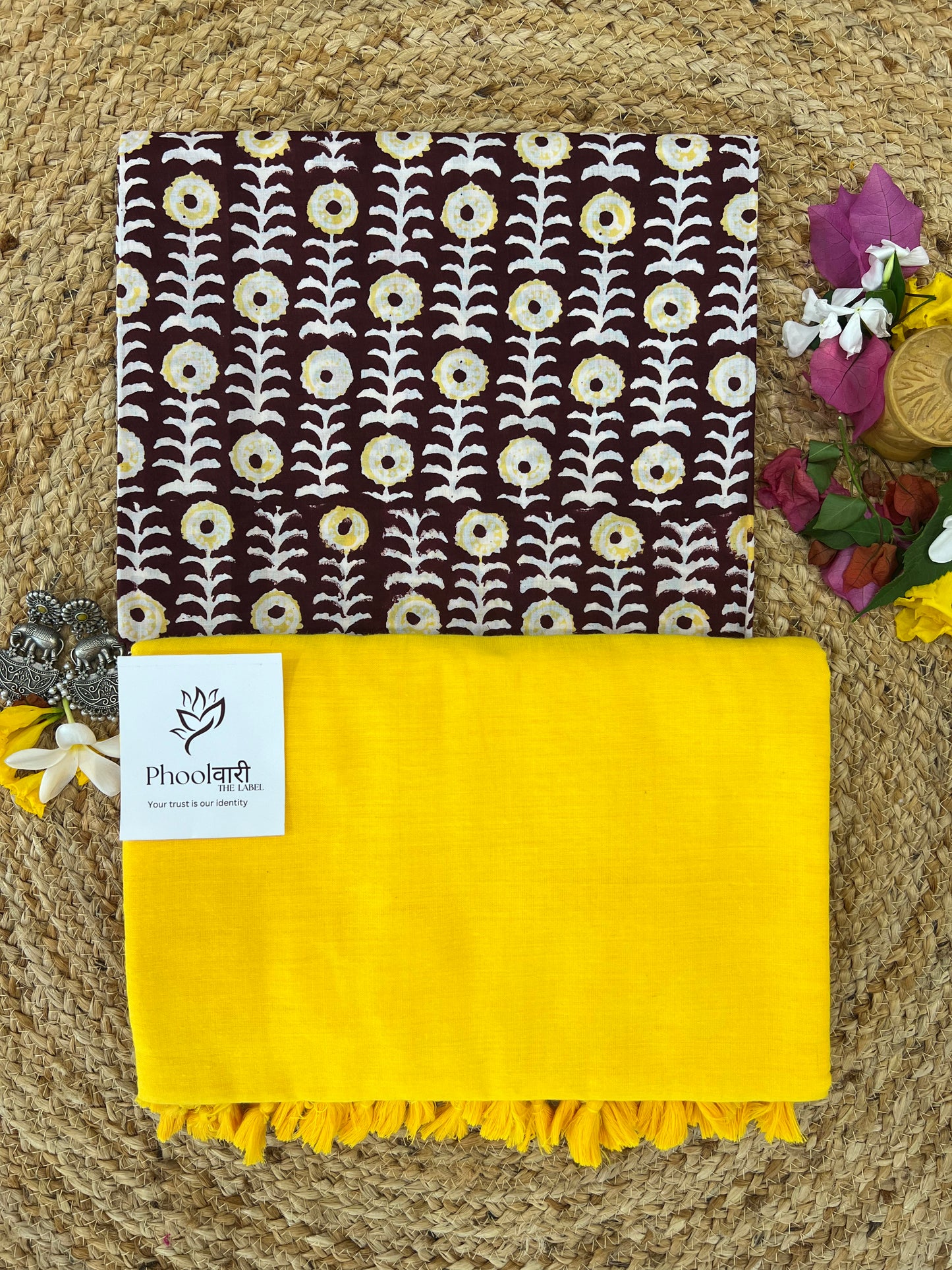 Phoolwari Yellow Handloom Saree