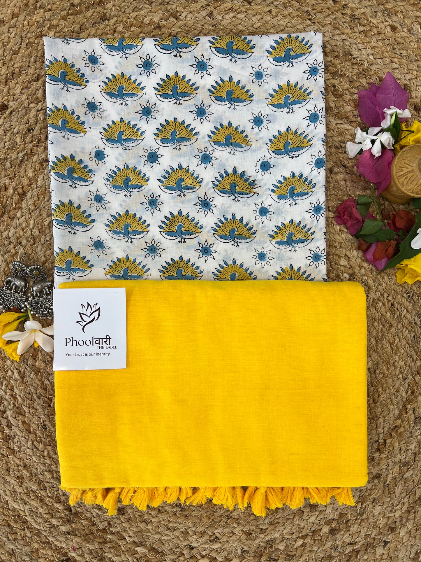 Phoolwari Yellow Handloom Saree