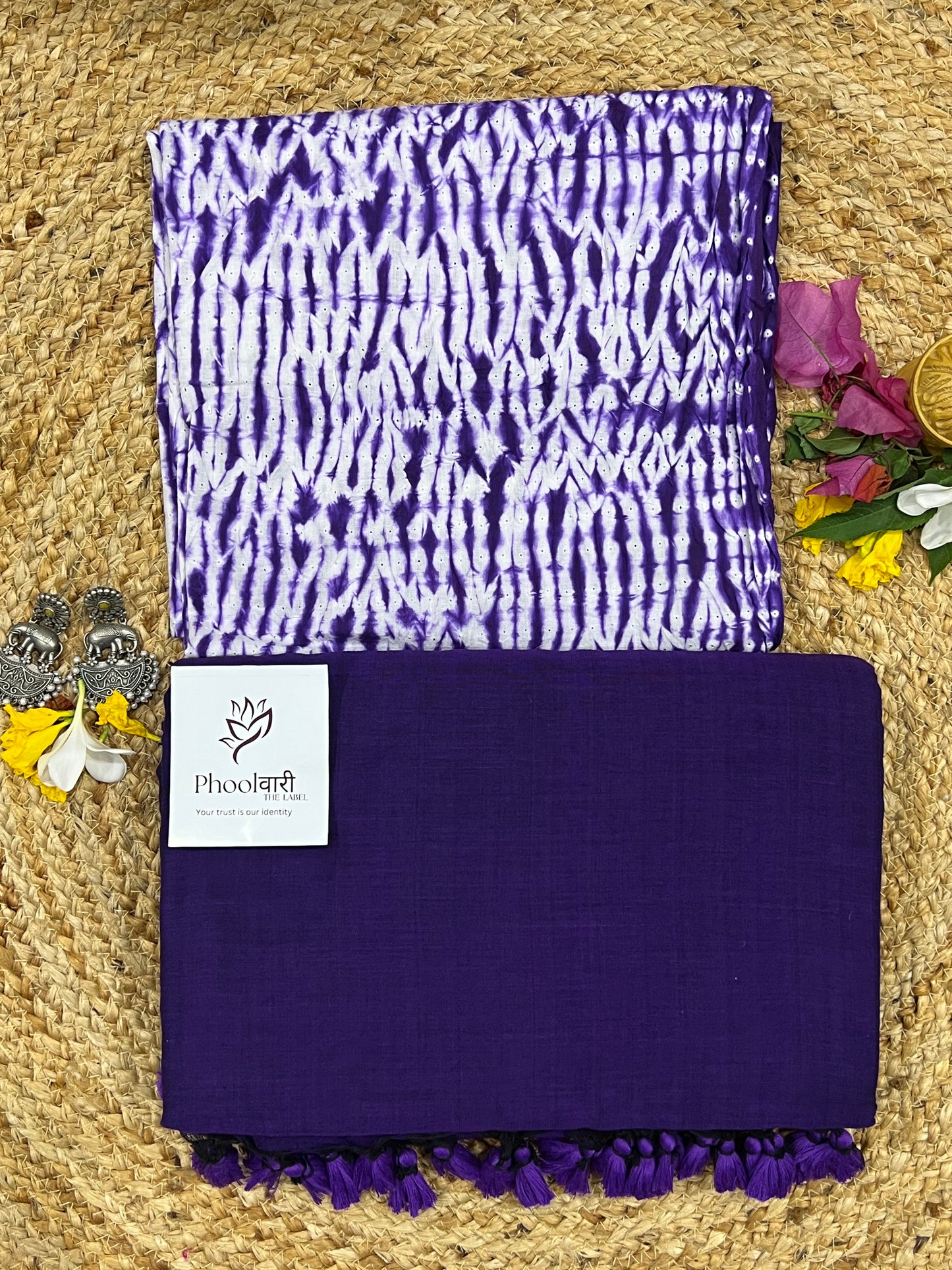 Phoolwari Purple Handloom Saree