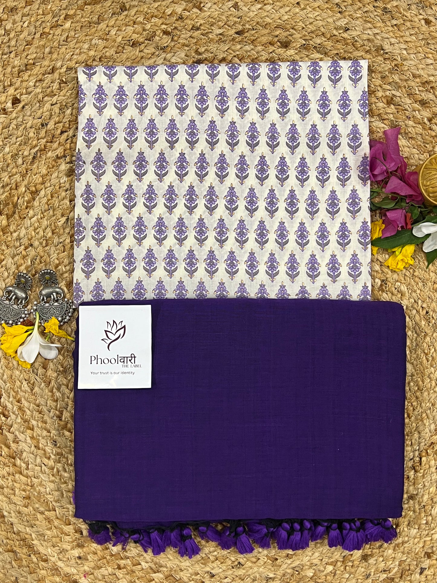 Phoolwari Purple Handloom Saree