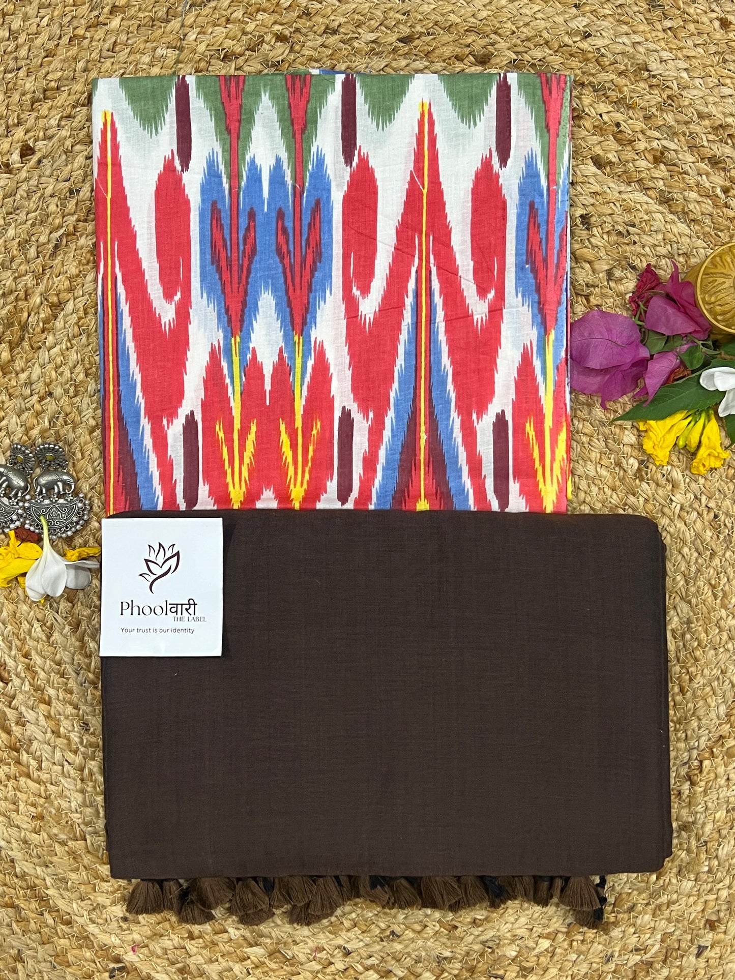 Phoolwari Coffee Brown Handloom Saree