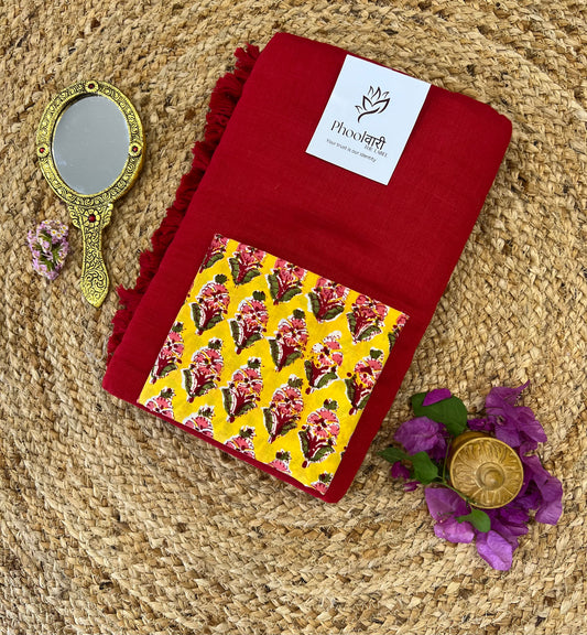 Phoolwari Red Handloom Saree