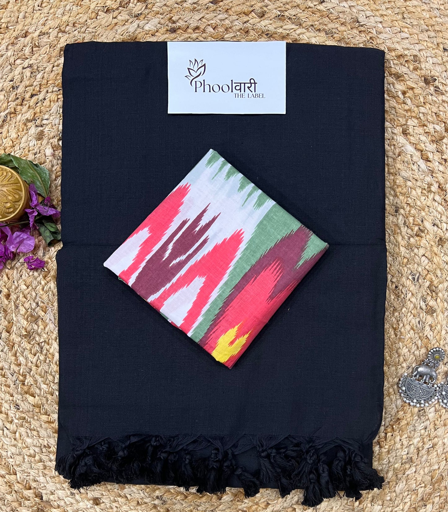 Phoolwari Black Handloom Saree