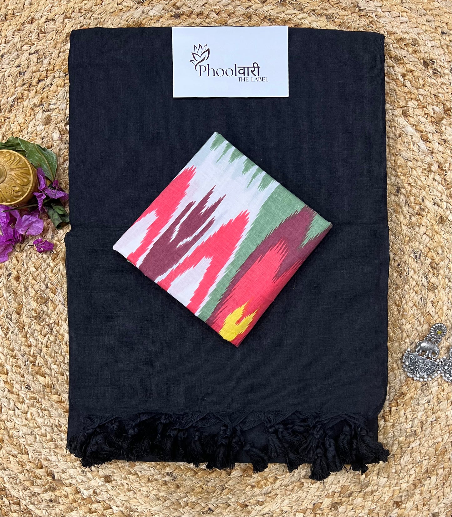 Phoolwari Black Handloom Saree