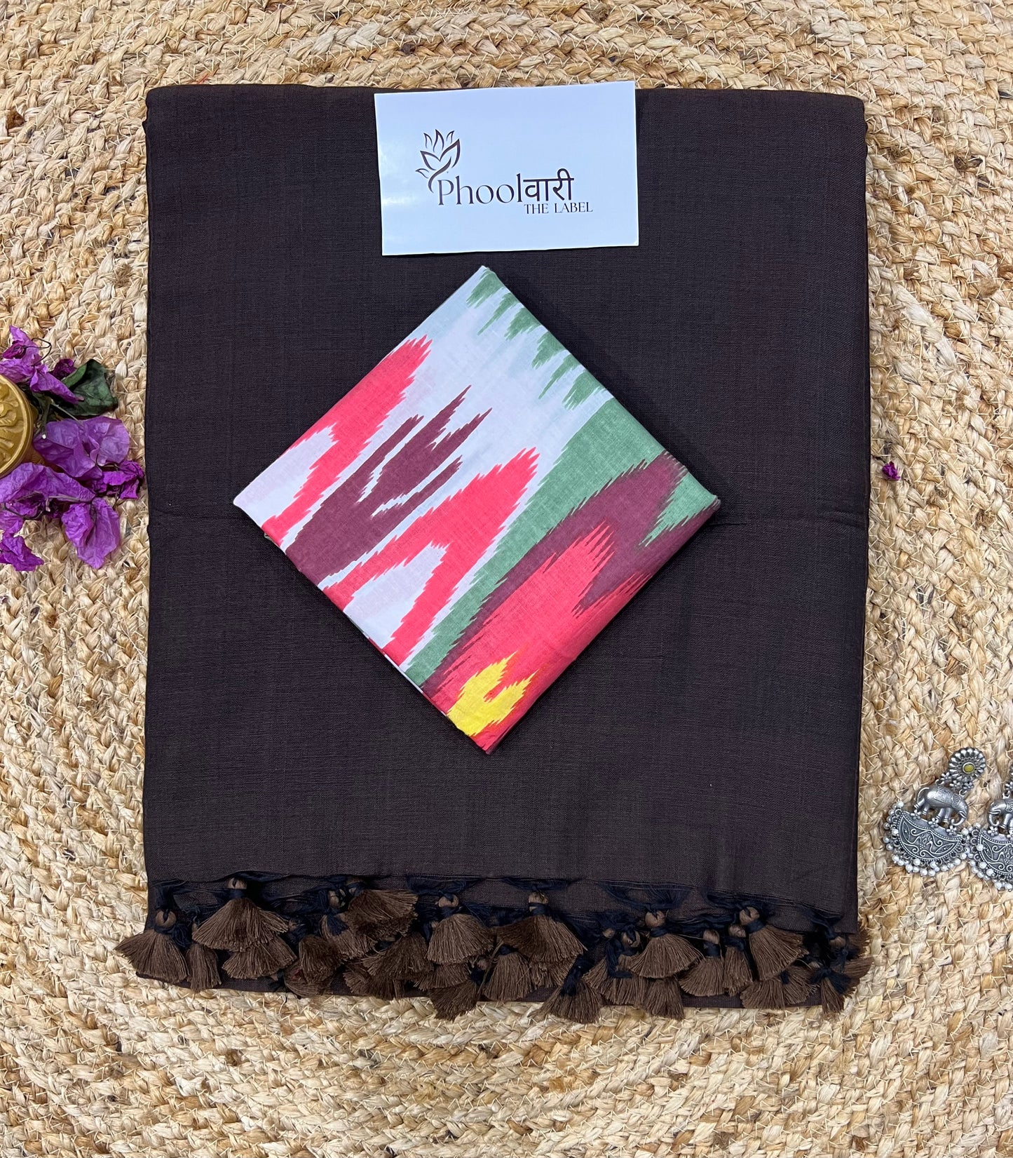 Phoolwari Coffee Brown Handloom Saree