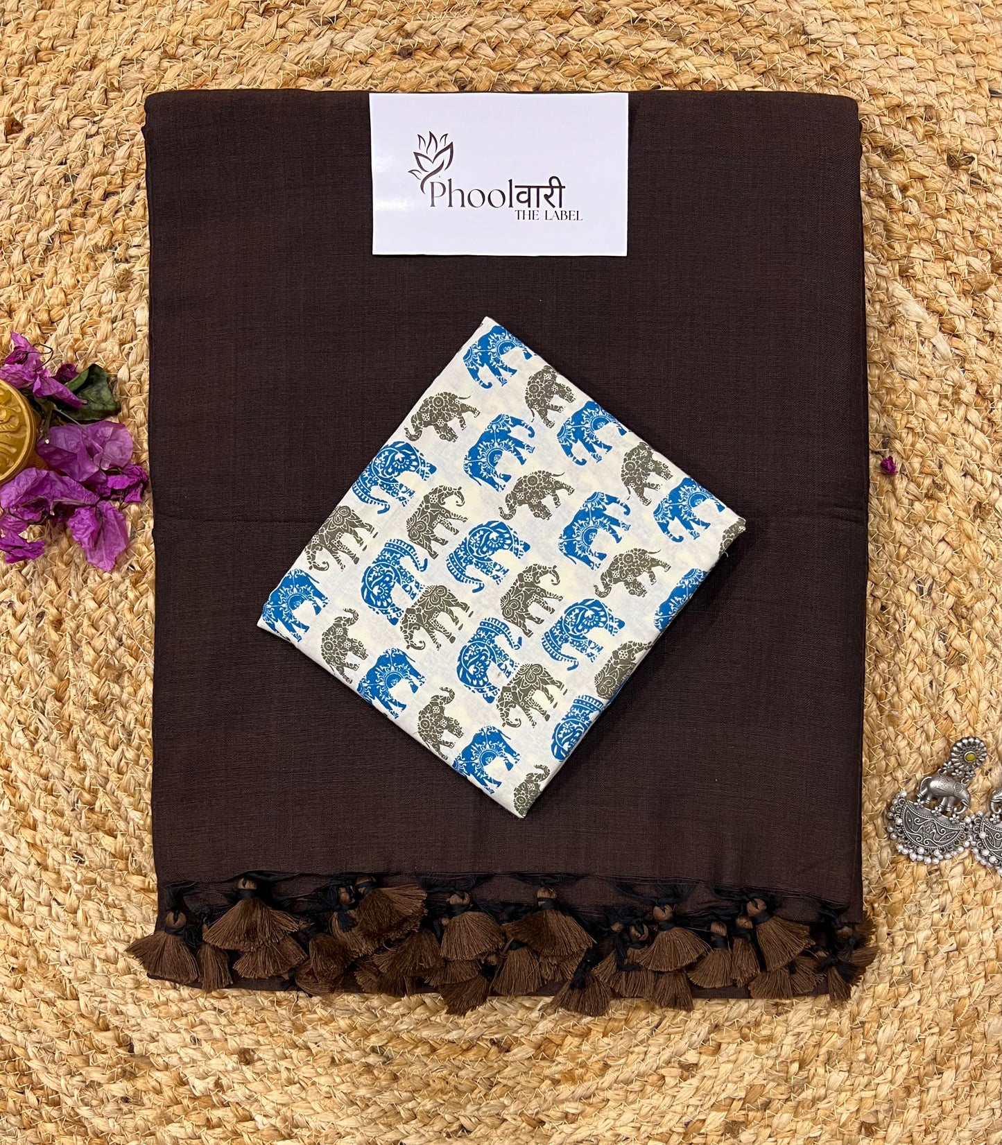 Phoolwari Coffee Brown Handloom Saree