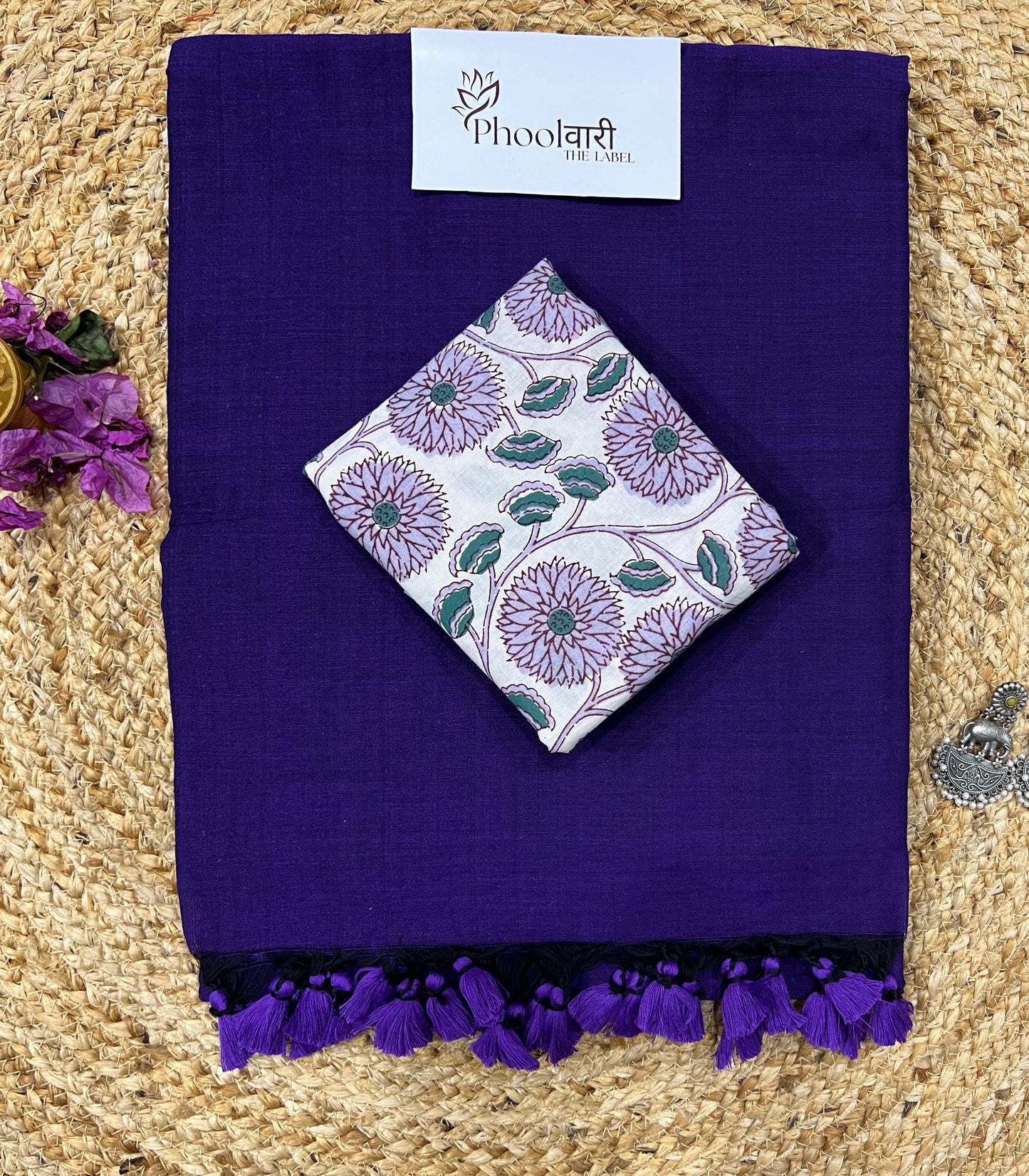 Phoolwari Purple Handloom Saree