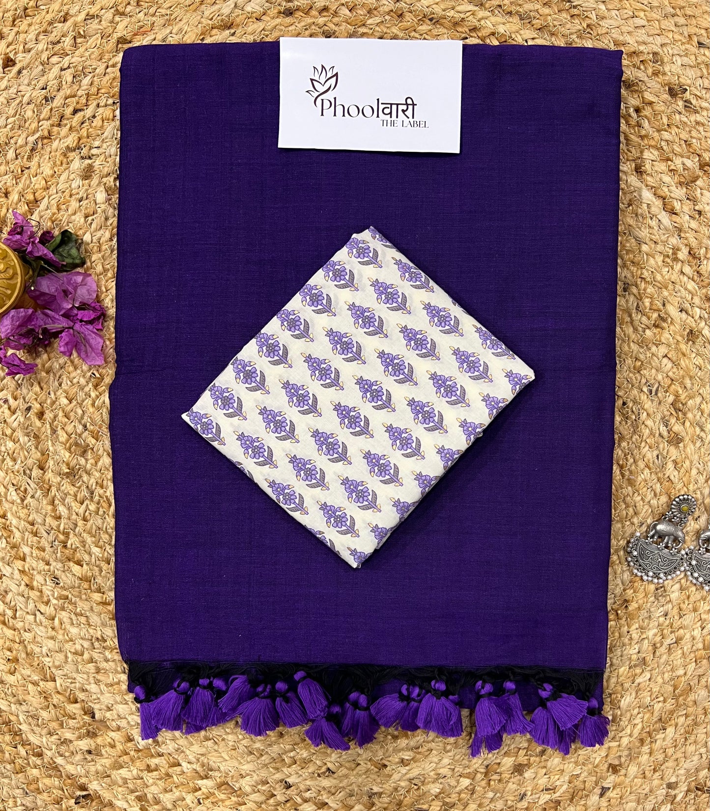 Phoolwari Purple Handloom Saree