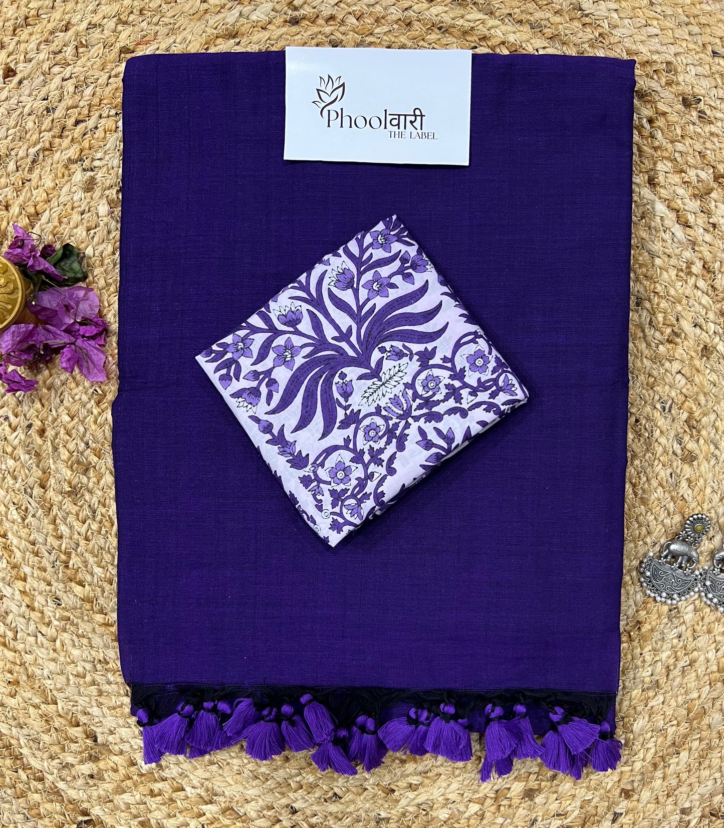 Phoolwari Purple Handloom Saree