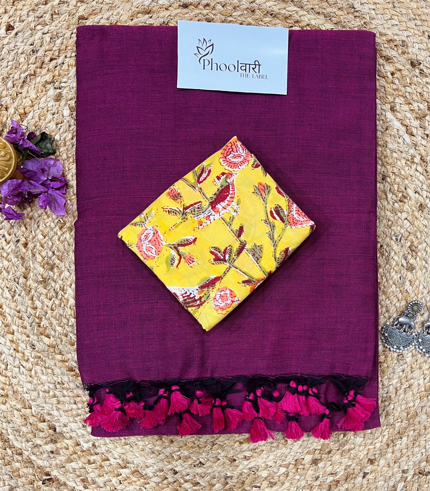 Phoolwari Light Magenta Handloom Saree