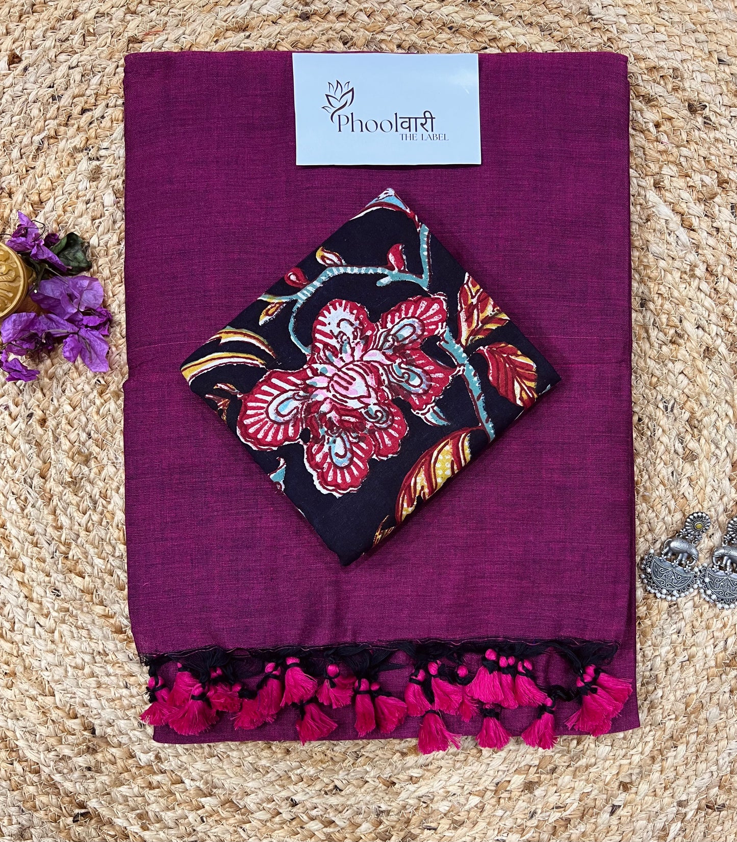 Phoolwari Light Magenta Handloom Saree