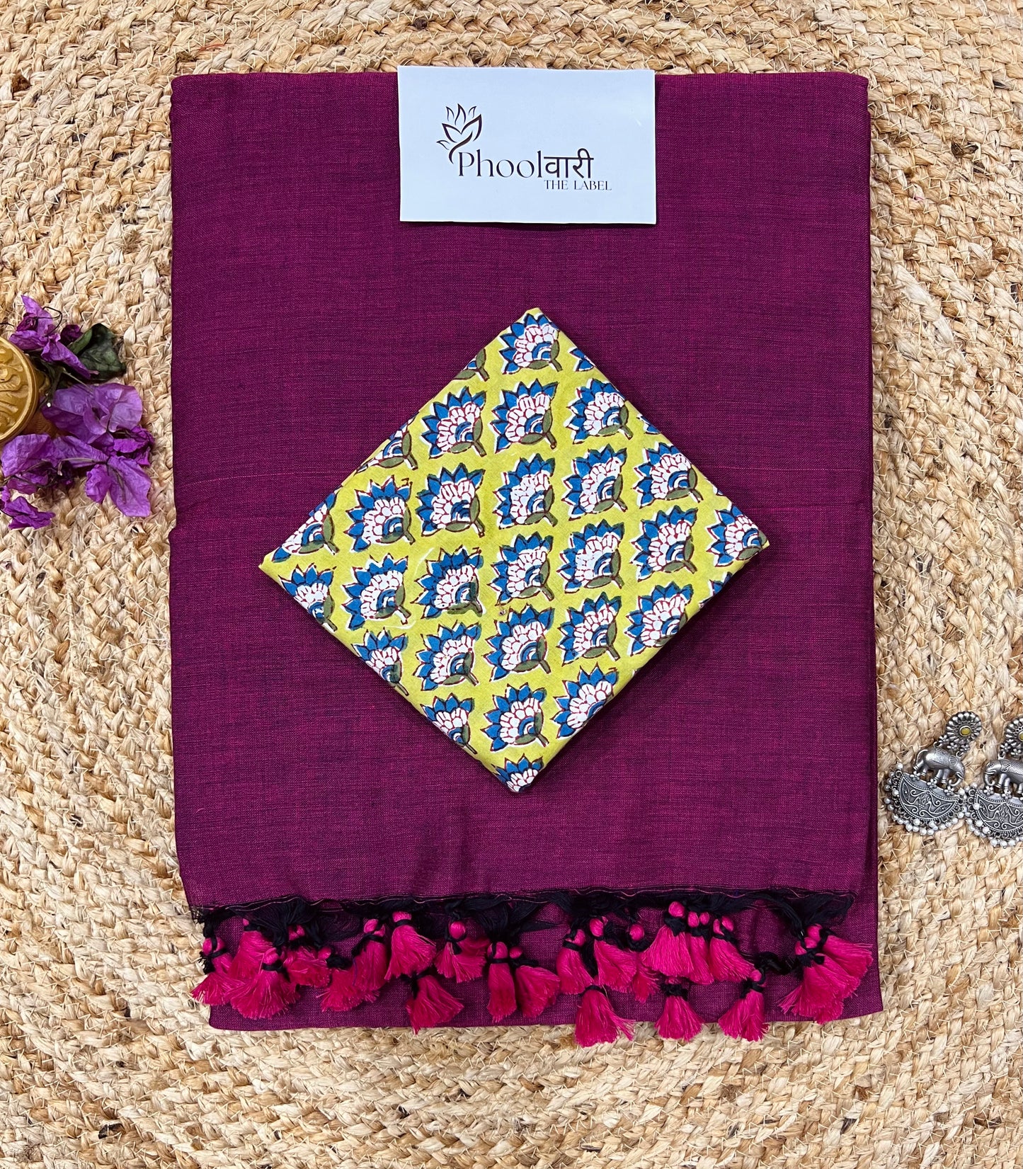 Phoolwari Light Magenta Handloom Saree