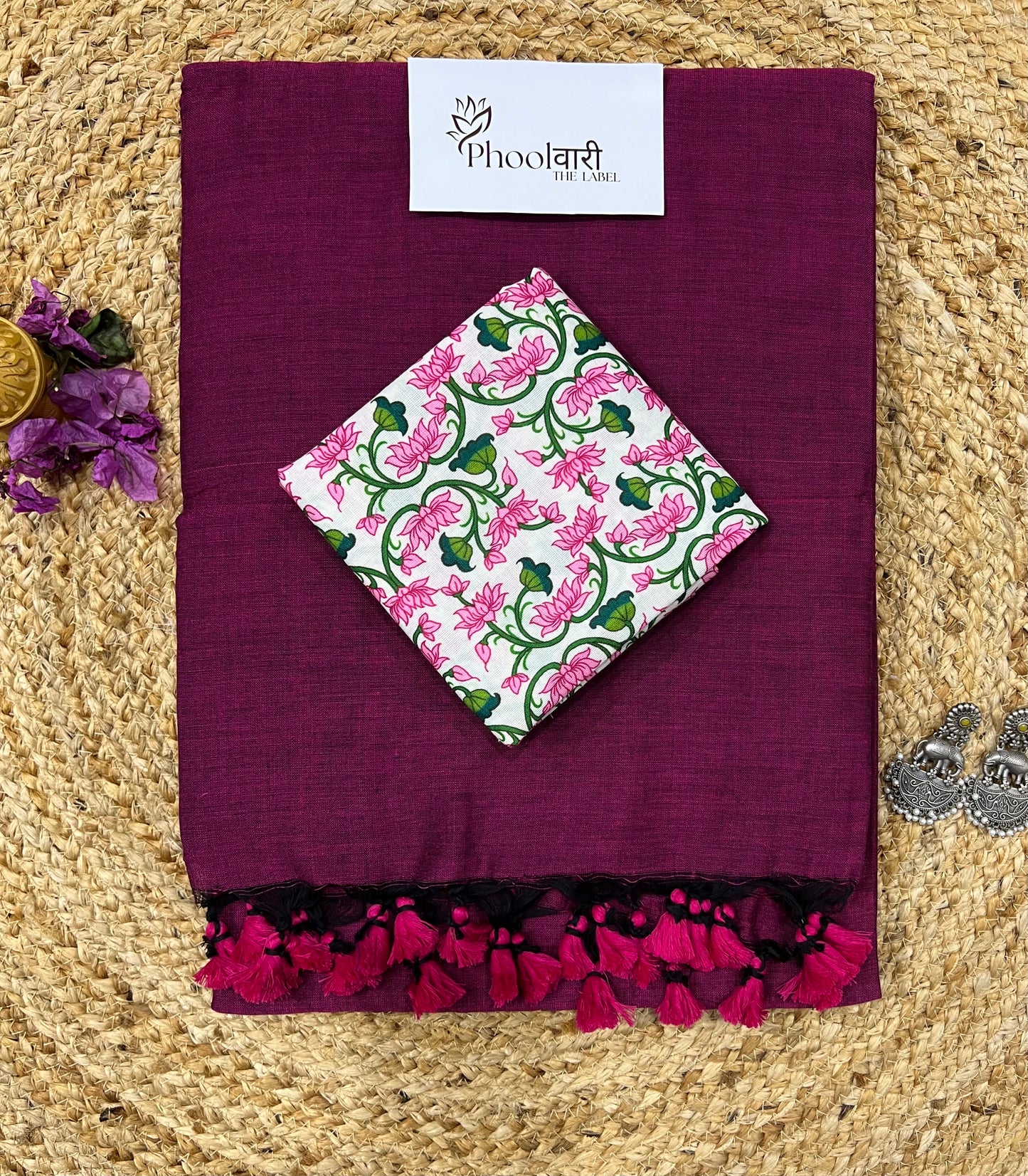 Phoolwari Light Magenta Handloom Saree