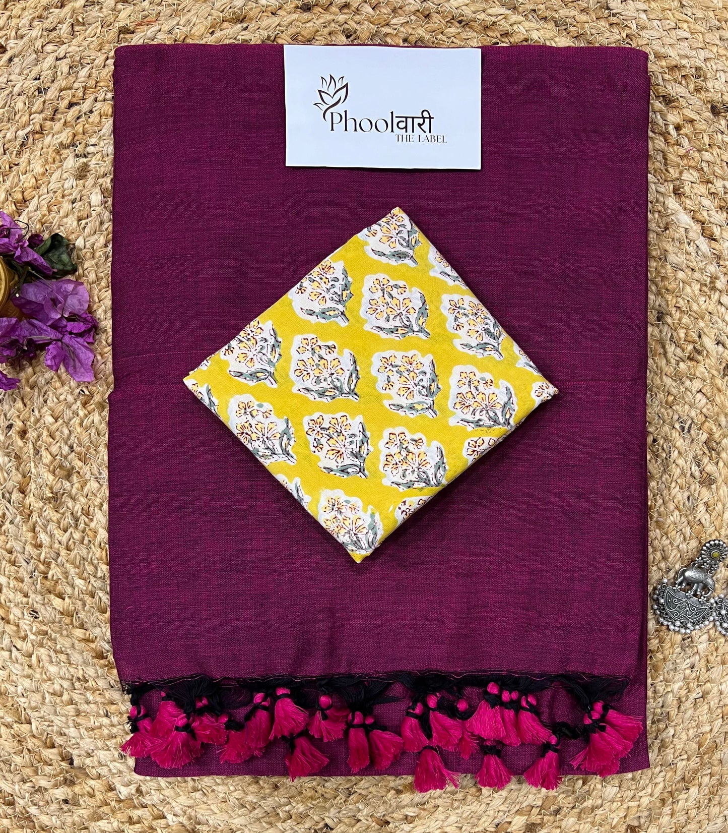 Phoolwari Light Magenta Handloom Saree