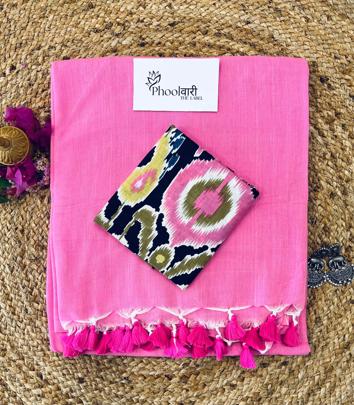 Phoolwari Pink Handloom Saree