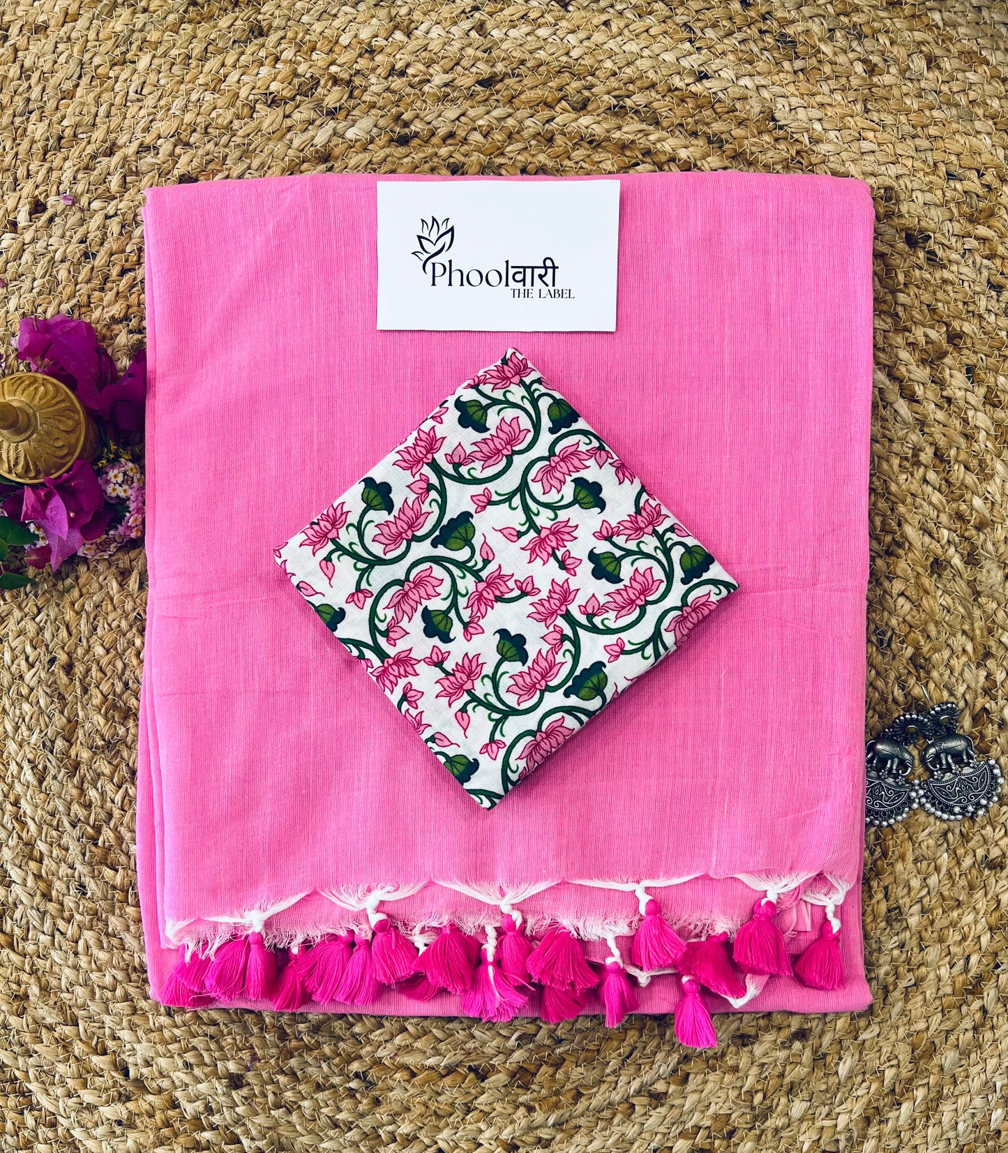 Phoolwari Pink Handloom Saree