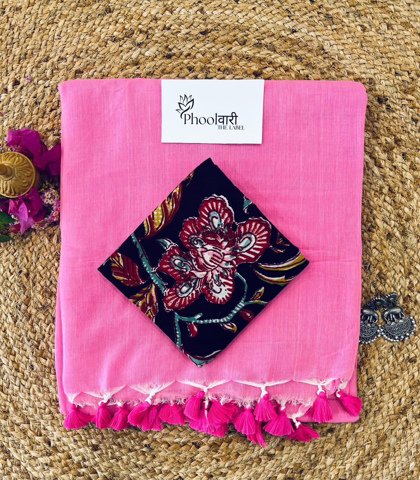 Phoolwari Pink Handloom Saree