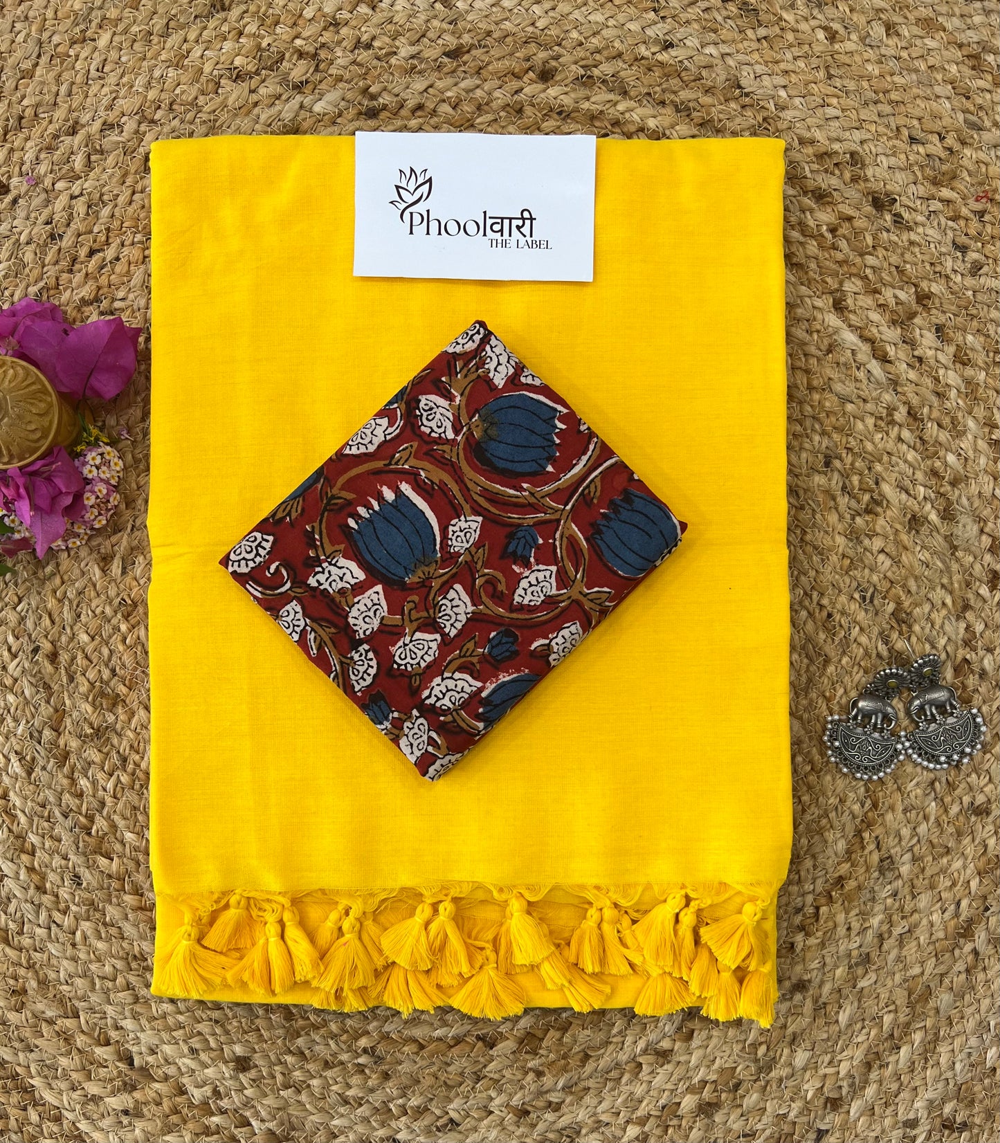 Phoolwari Yellow Handloom Saree