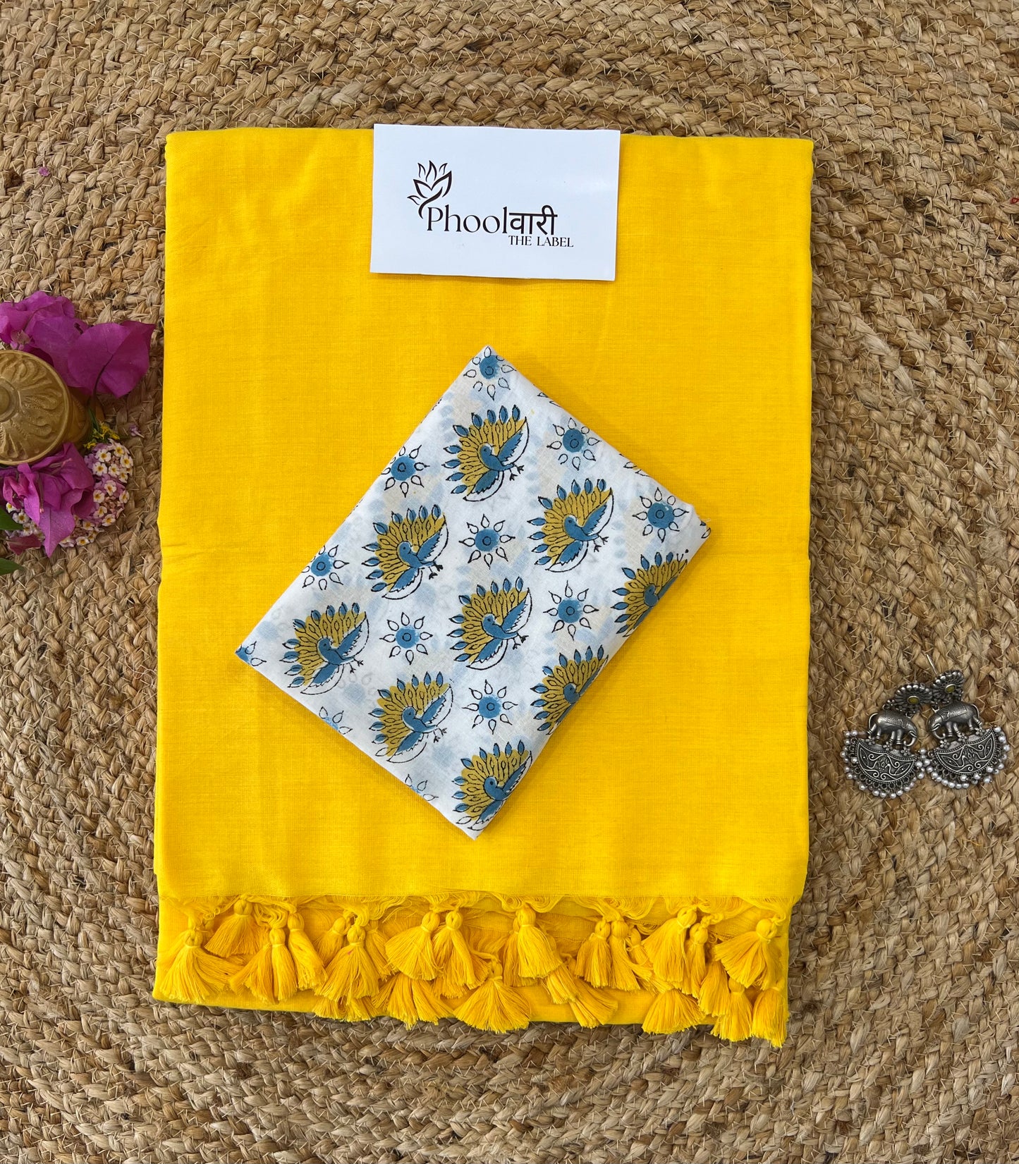 Phoolwari Yellow Handloom Saree