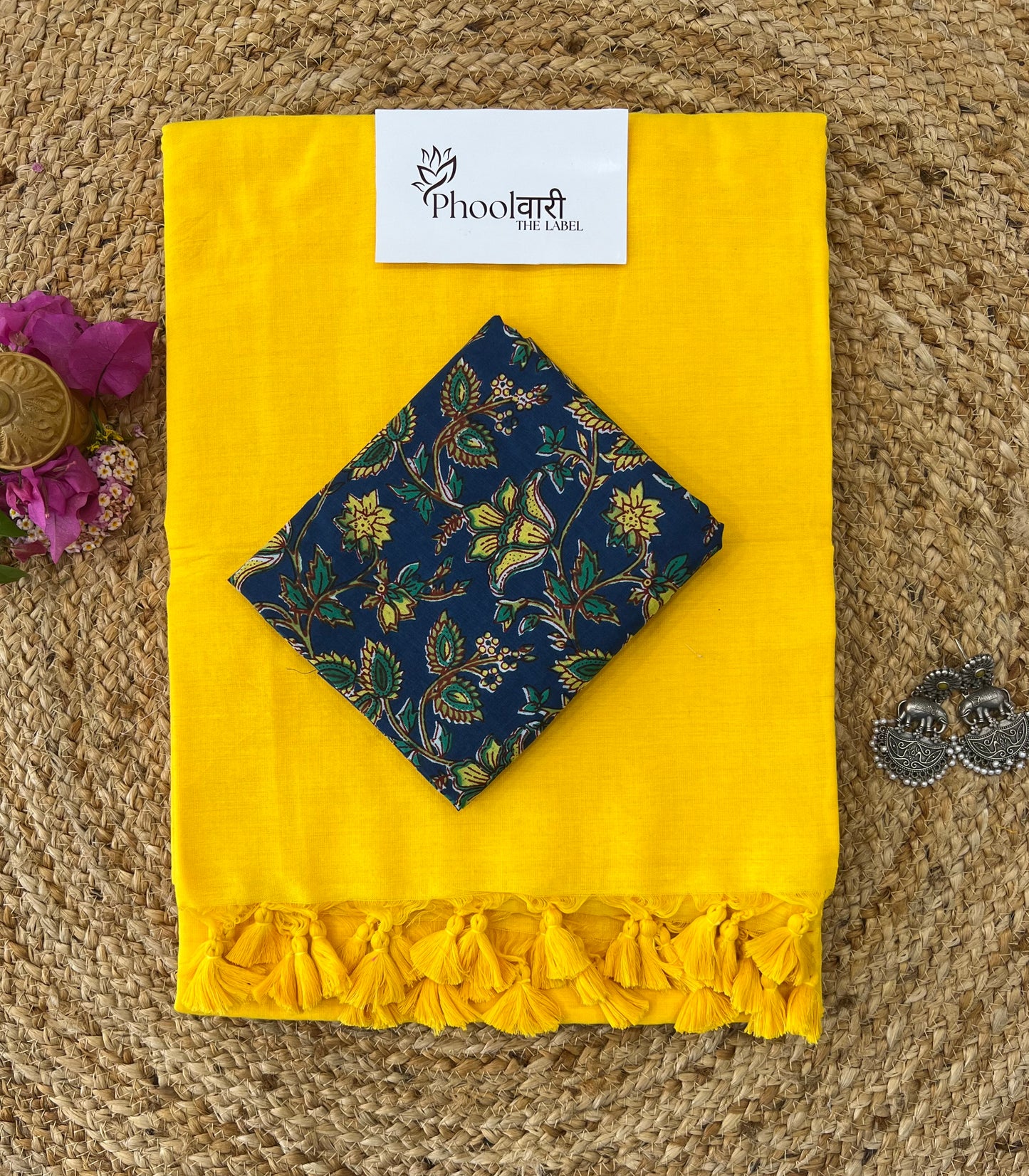 Phoolwari Yellow Handloom Saree