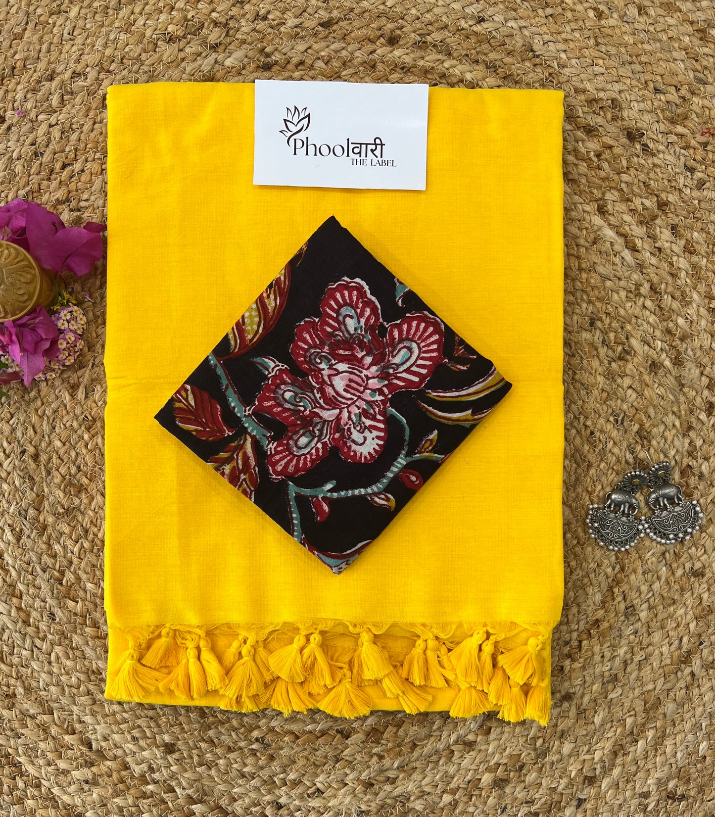 Phoolwari Yellow Handloom Saree