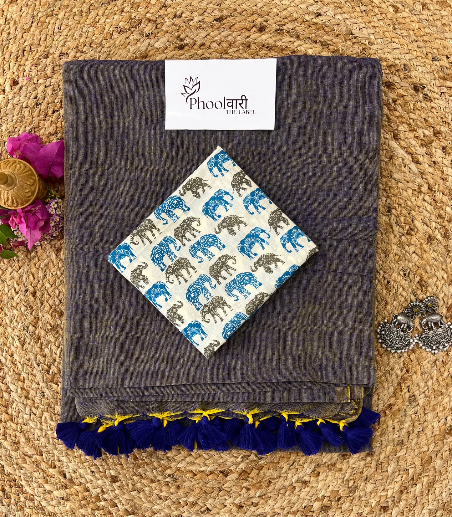 Phoolwari Onion Handloom Saree