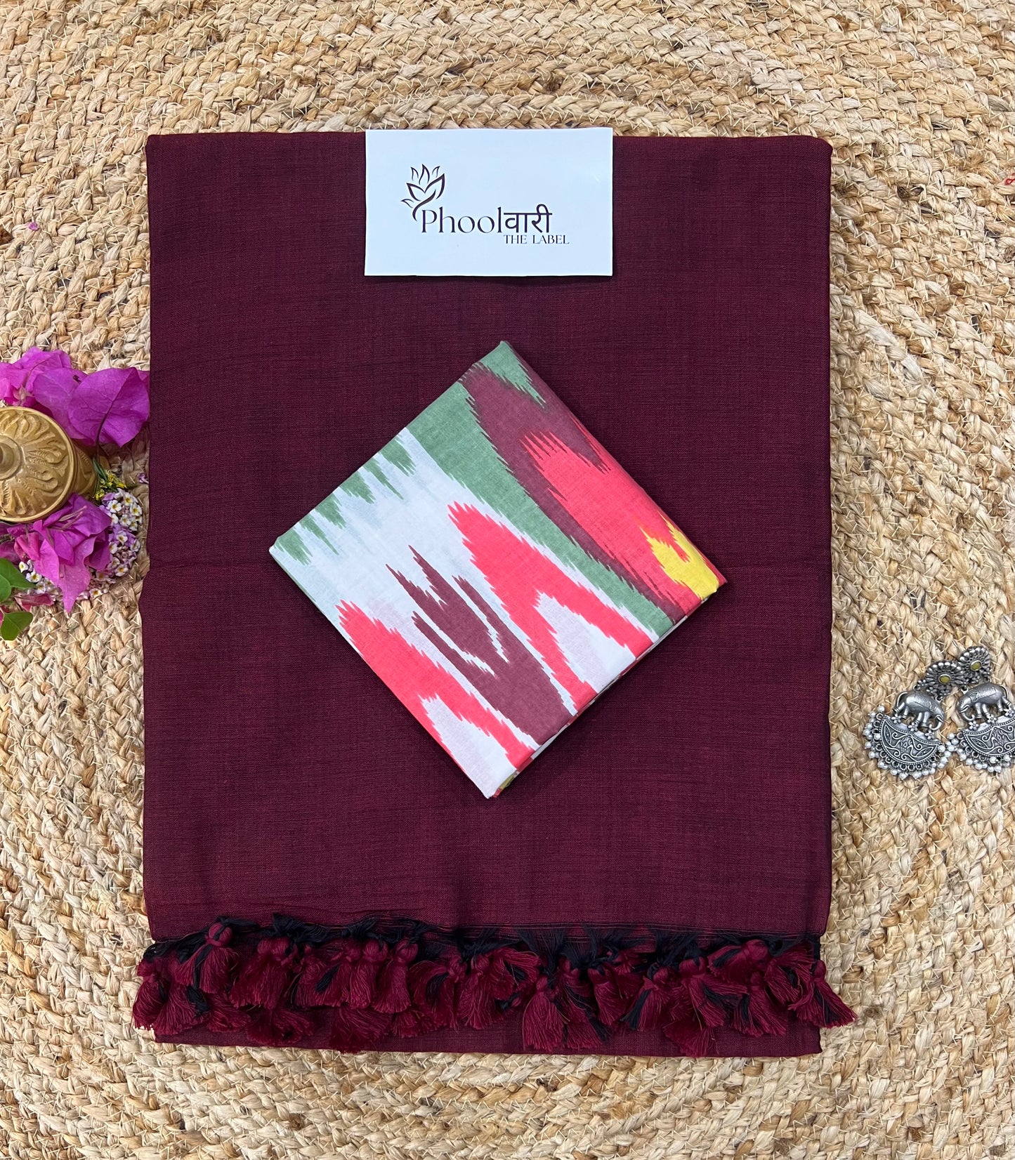 Phoolwari Light Maroon Handloom Saree