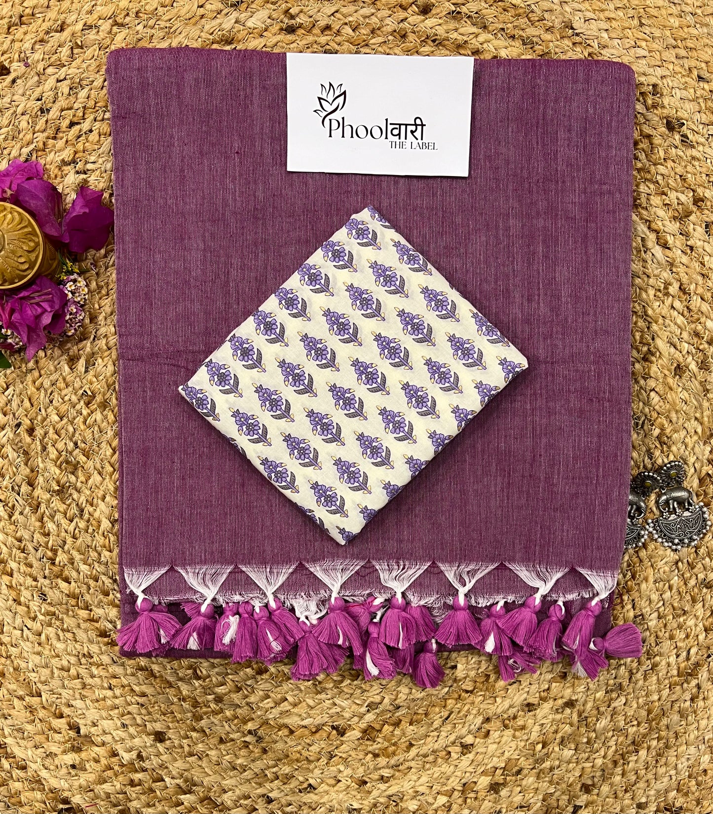 Phoolwari Onion Peel Handloom Saree