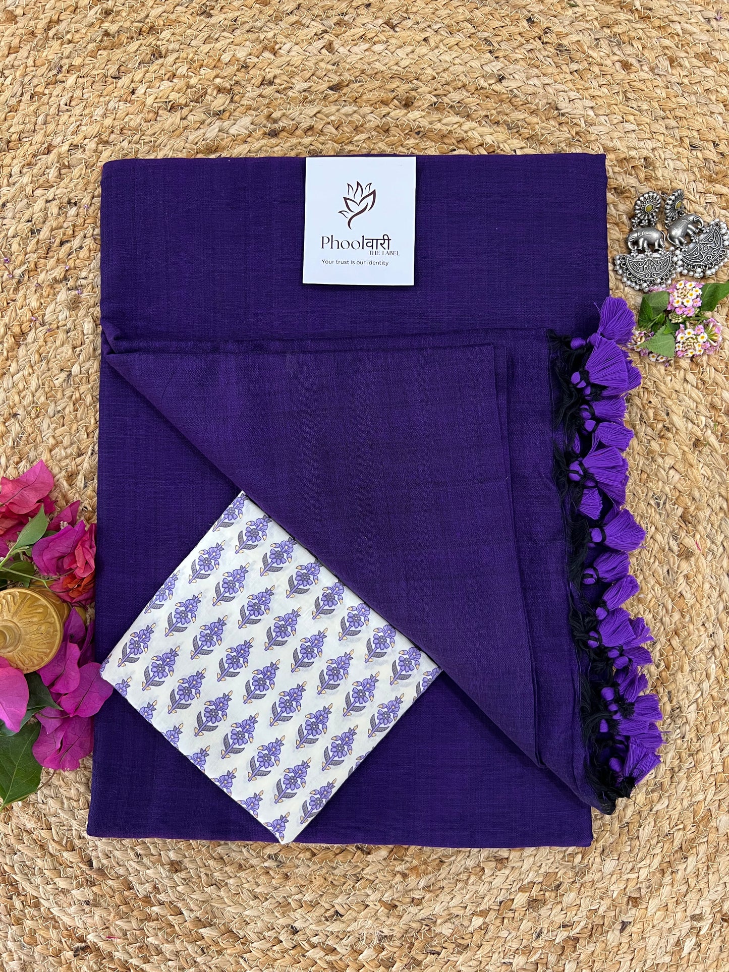 Phoolwari Purple Handloom Saree