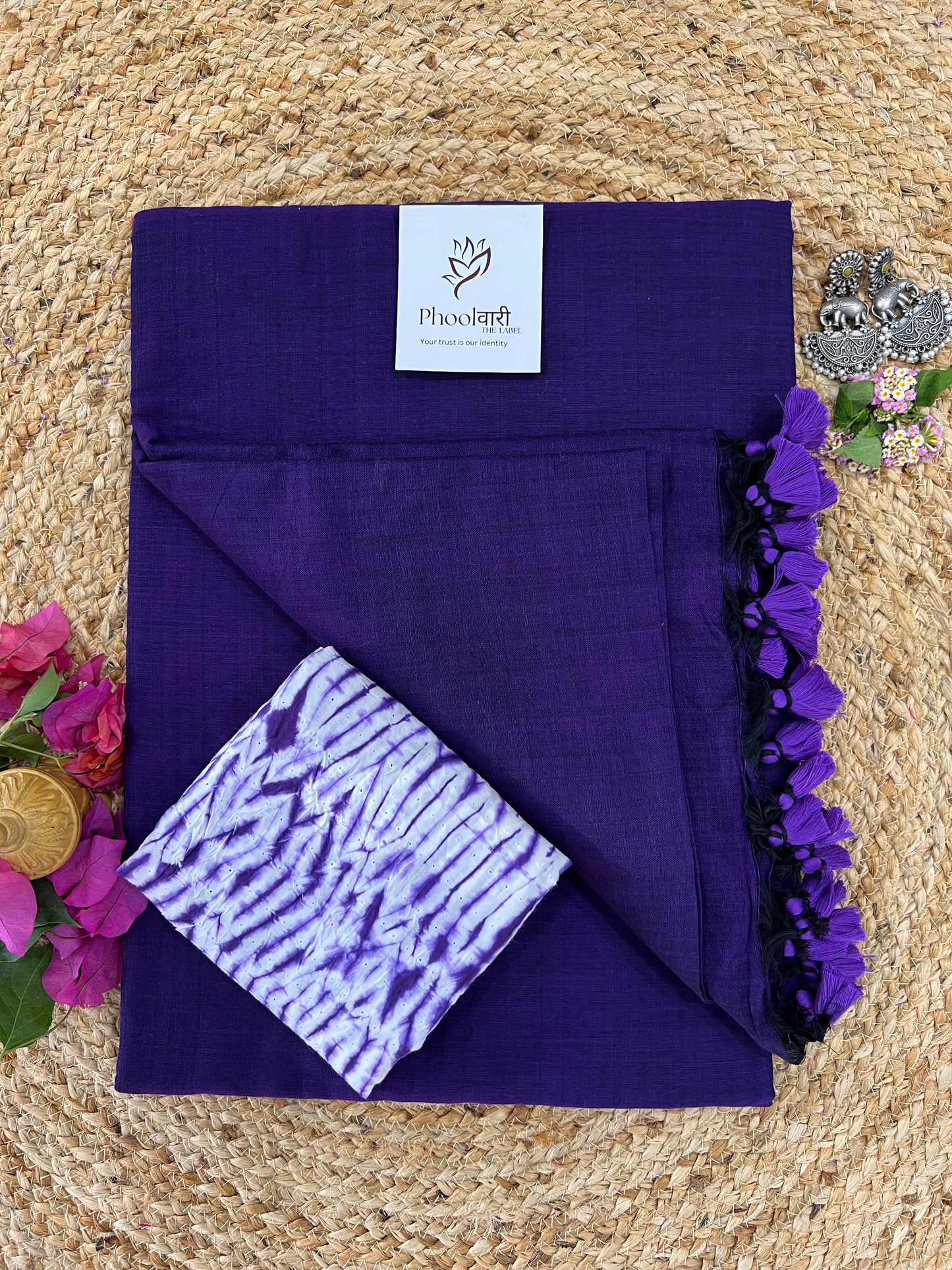 Phoolwari Purple Handloom Saree