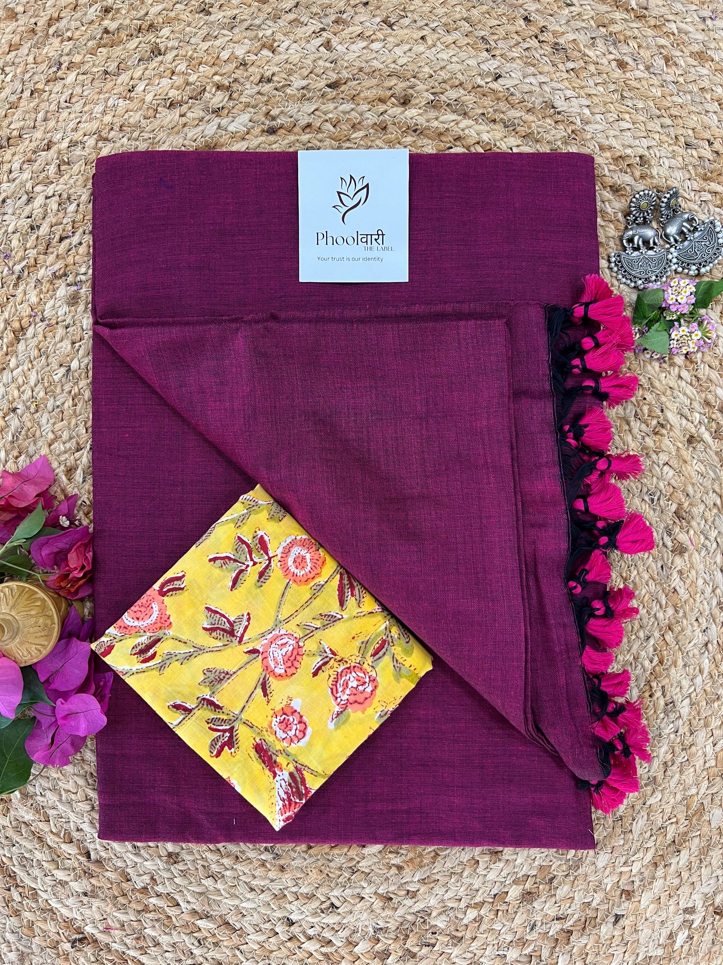 Phoolwari Light Magenta Handloom Saree