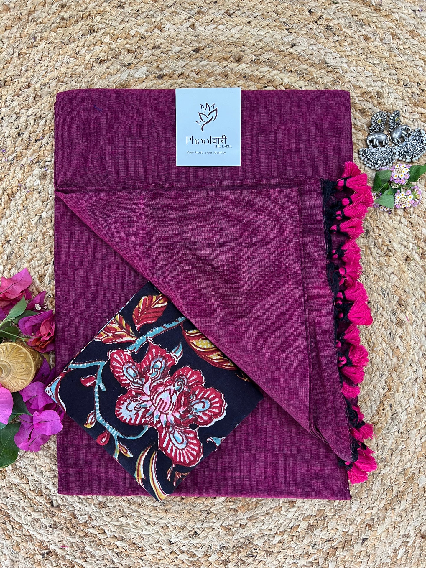 Phoolwari Light Magenta Handloom Saree