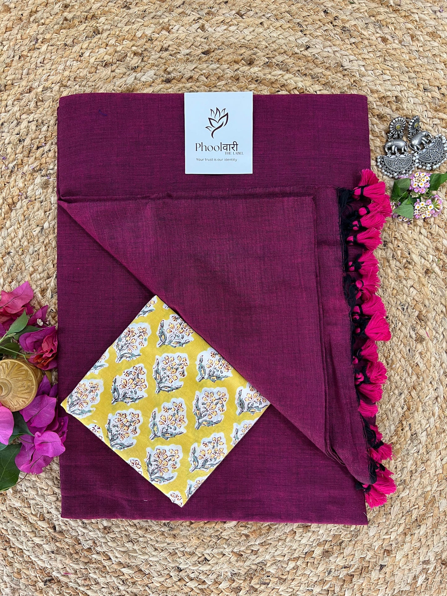 Phoolwari Light Magenta Handloom Saree